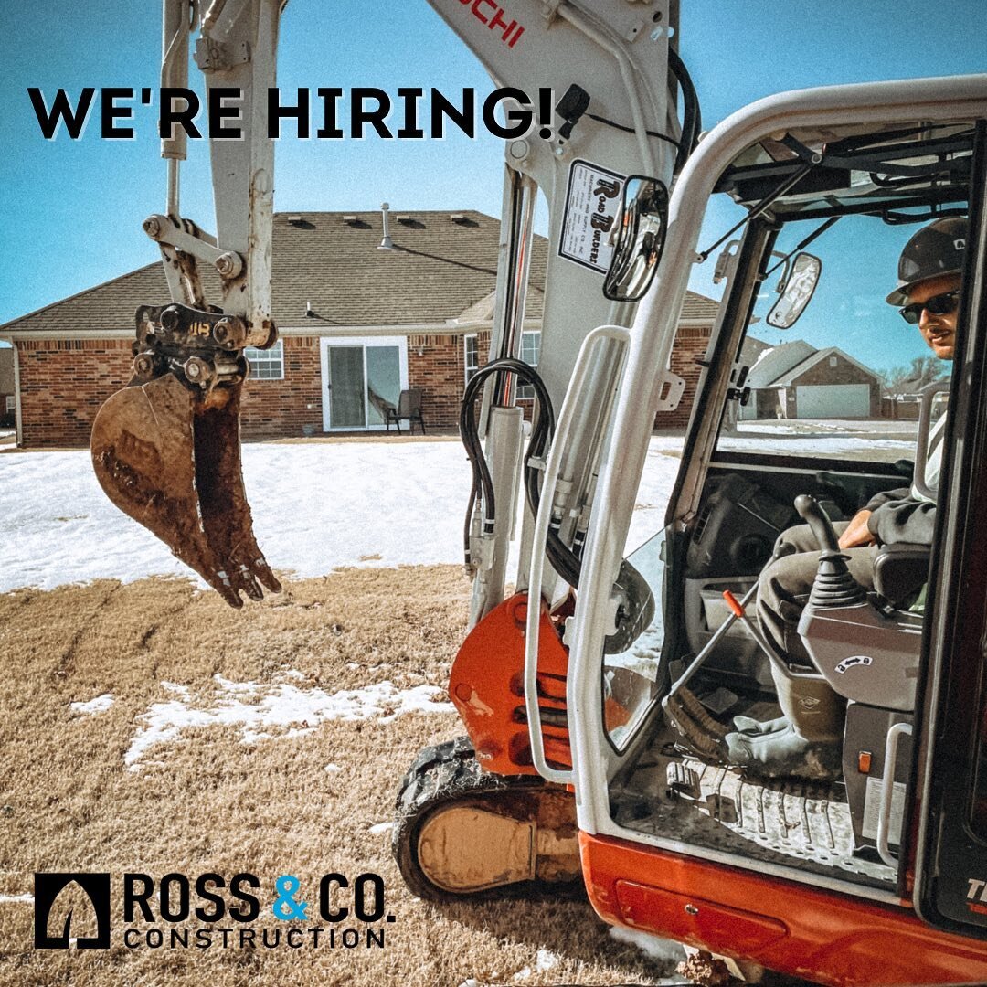 🚧 Ross and Co. Construction is hiring an Experienced Utility Worker in Northwest Arkansas!

If you or someone you know is qualified and interested, we&rsquo;d love to hear from you!

Click the link in our bio for details and to apply!