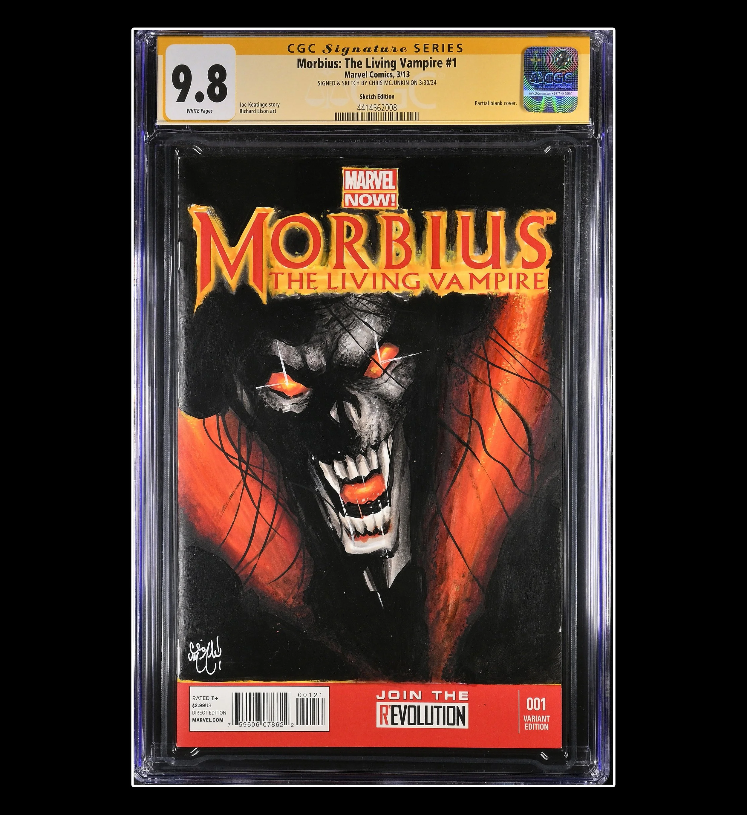 MORBIUS THE LIVING VAMPIRE #1 CGC GRADED SKETCH COVER