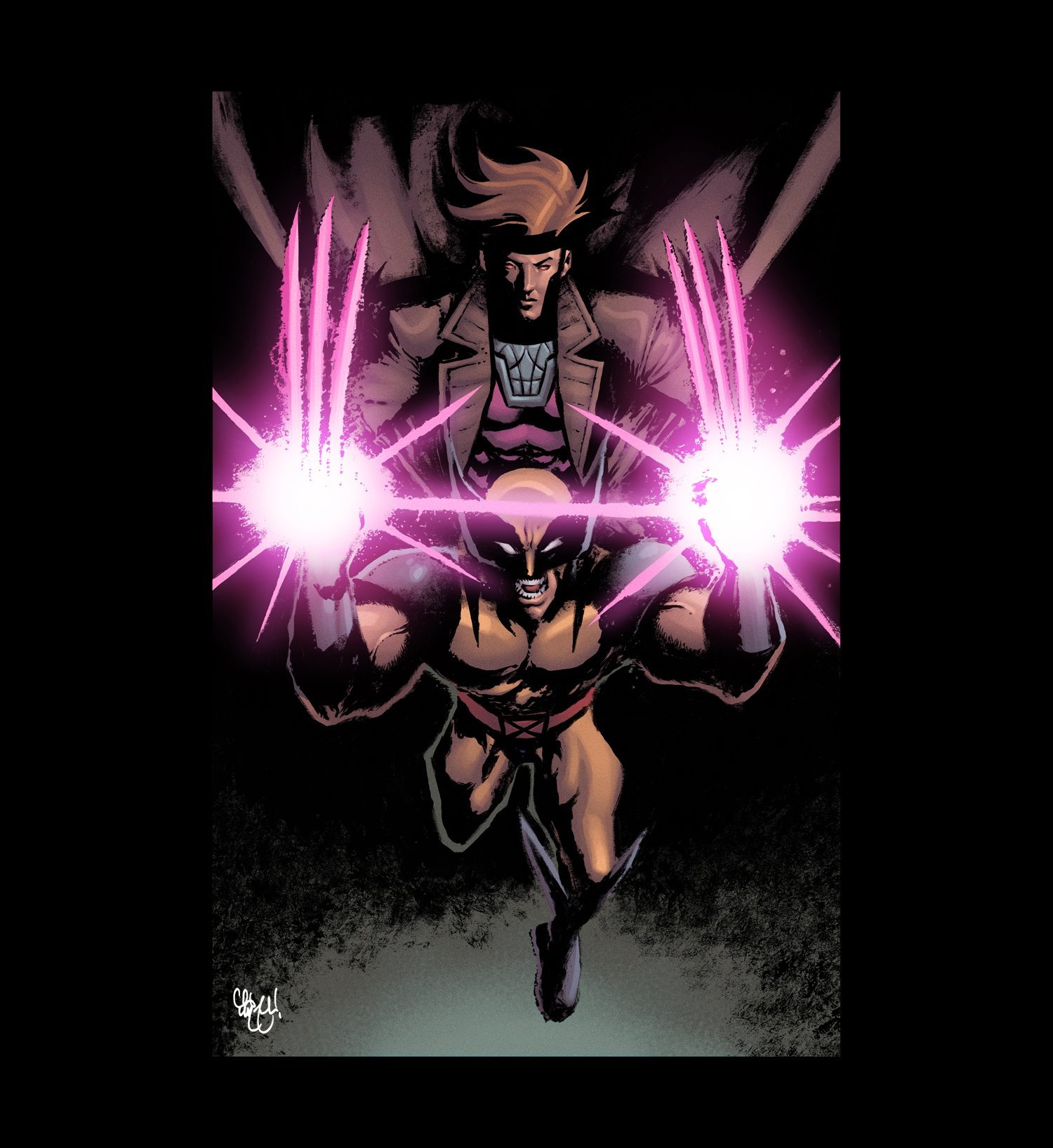 GAMBIT WOLVERINE X-MEN '97 11x17 SIGNED PRINT
