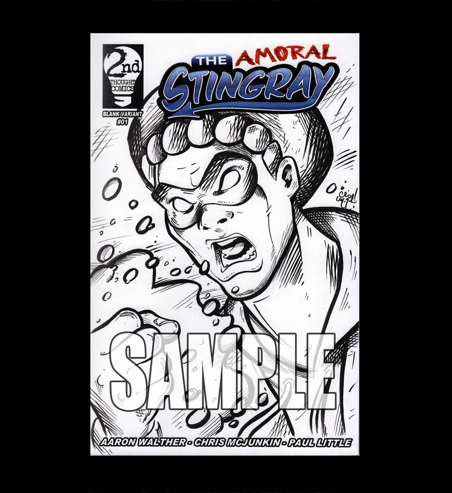 THE AMORAL STINGRAY NEW #1 BLANK WITH CUSTOM SKETCH!