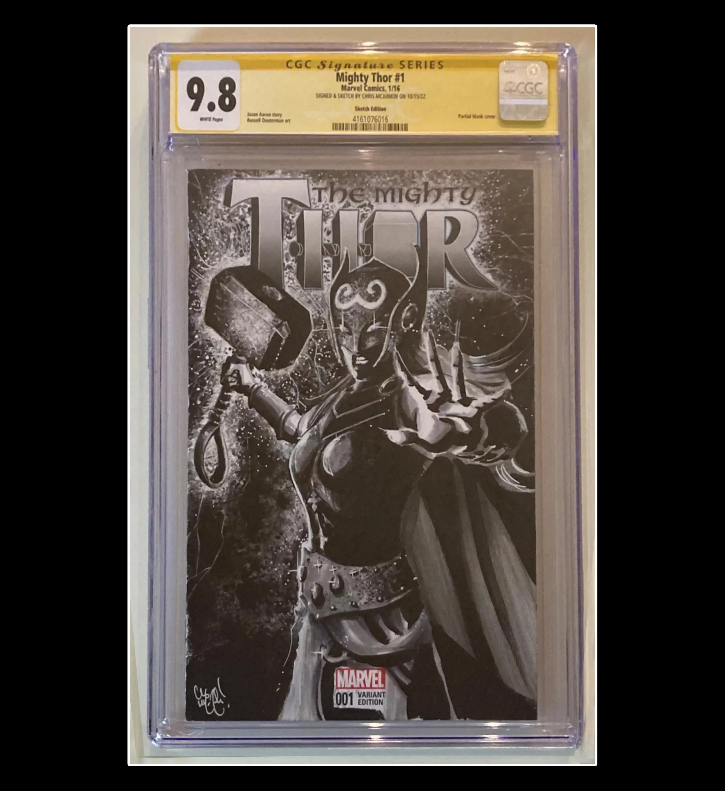 THE MIGHTY THOR #1 JANE FOSTER PAINTED CGC GRADED SKETCH COVER