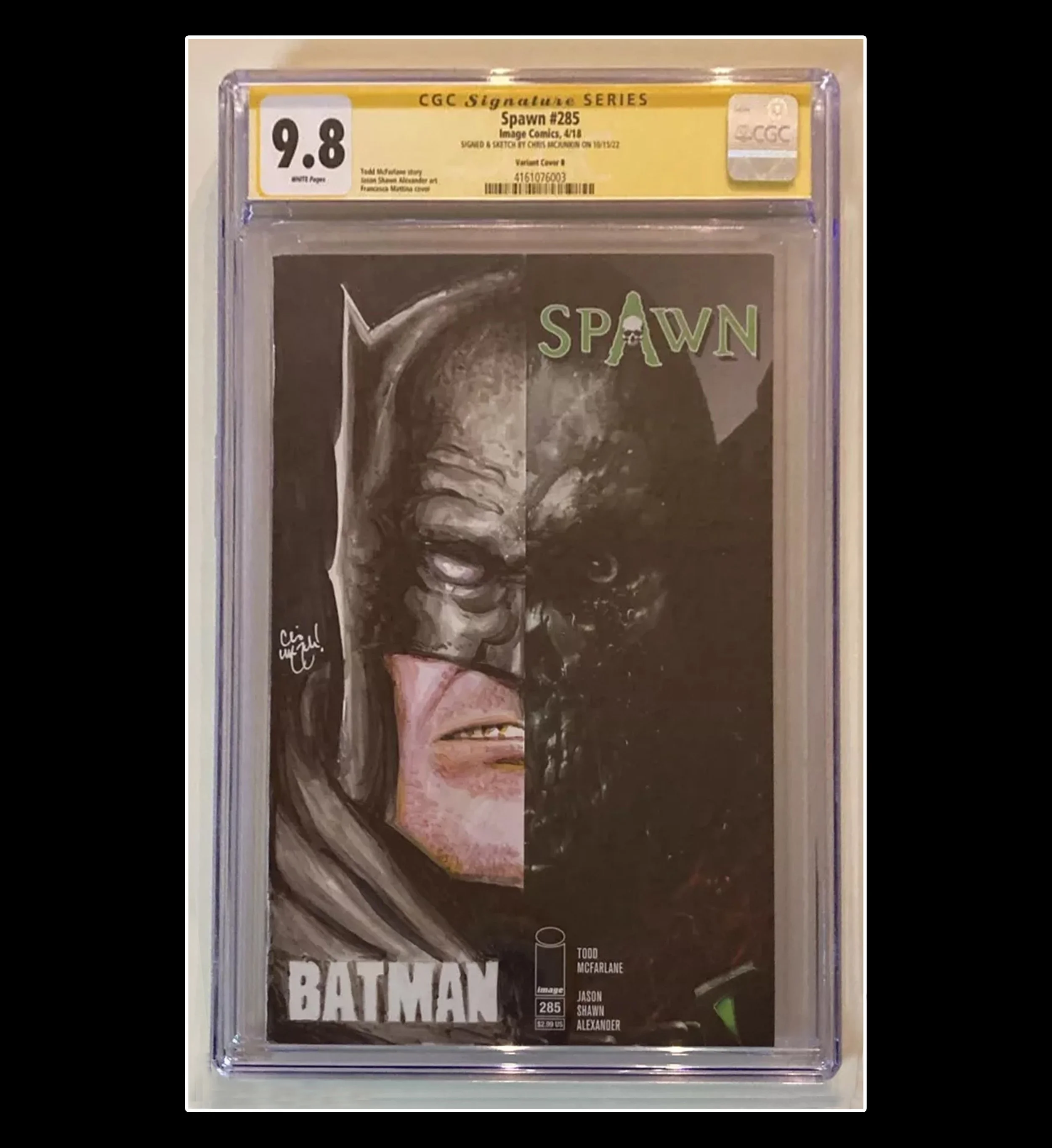 SPAWN #285 BATMAN PAINTED CGC GRADED SKETCH COVER