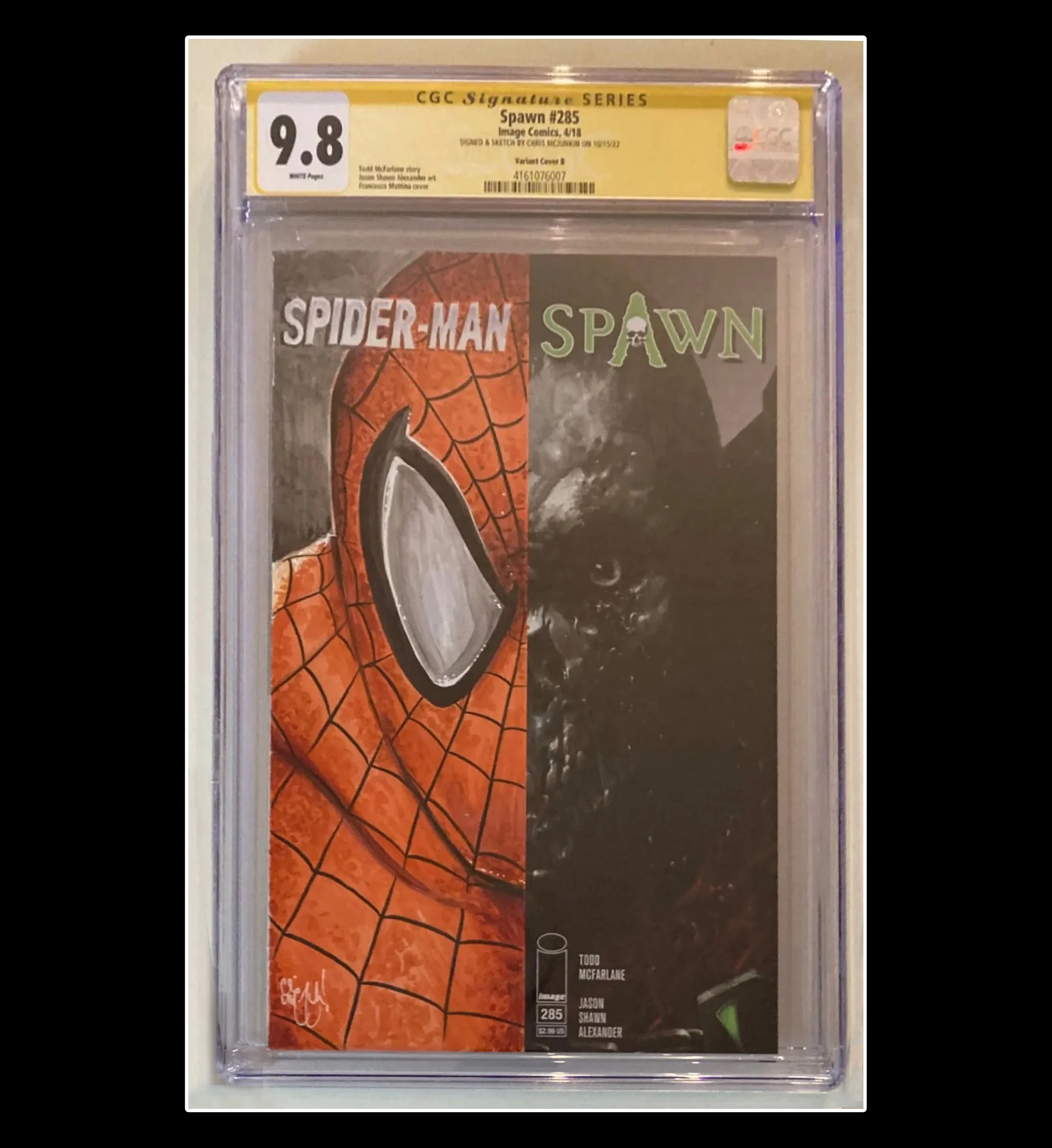 SPAWN #285 SPIDER-MAN PAINTED CGC GRADED SKETCH COVER