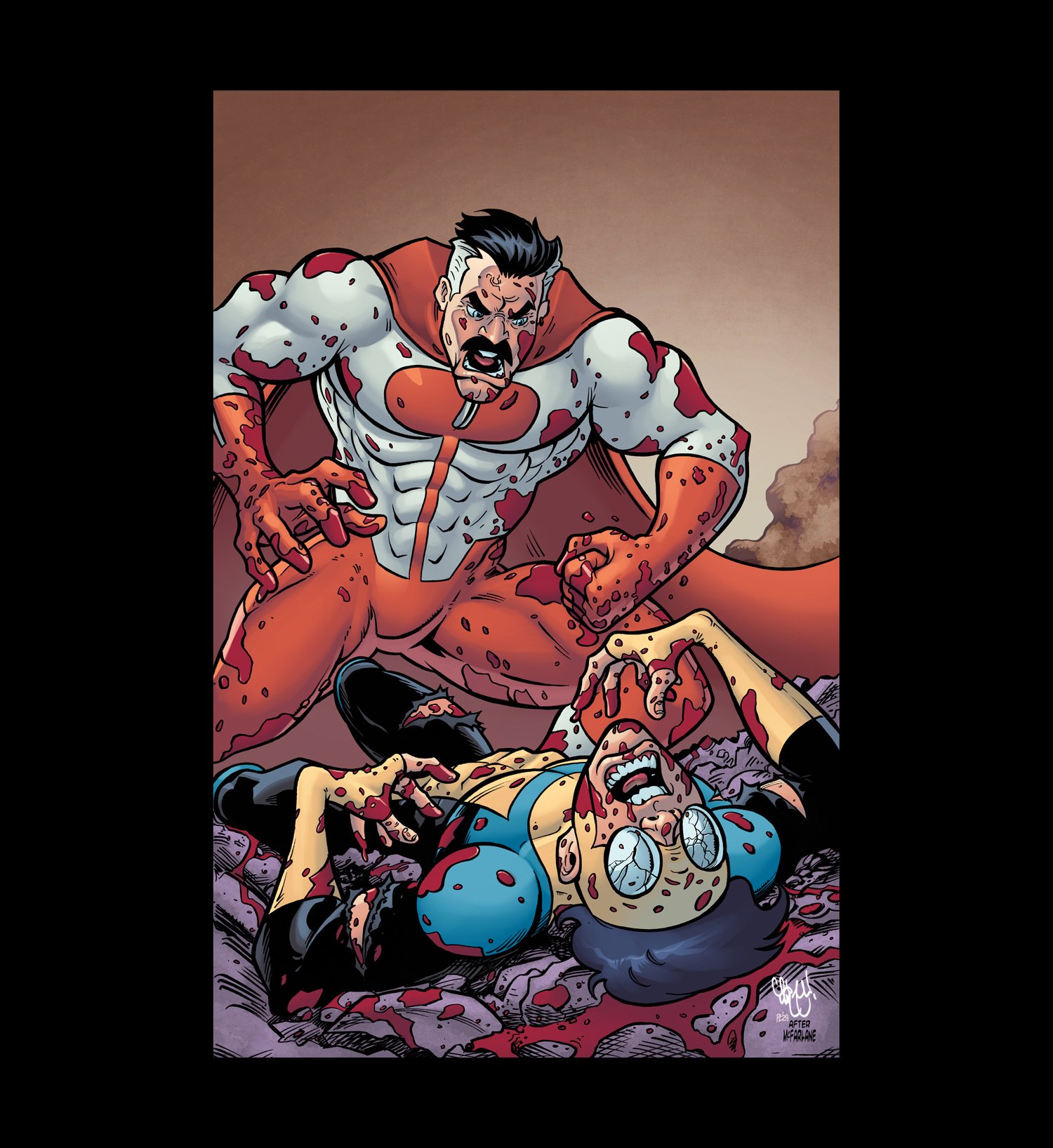 OMNIMAN VS INVINCIBLE 11x17 SIGNED PRINT