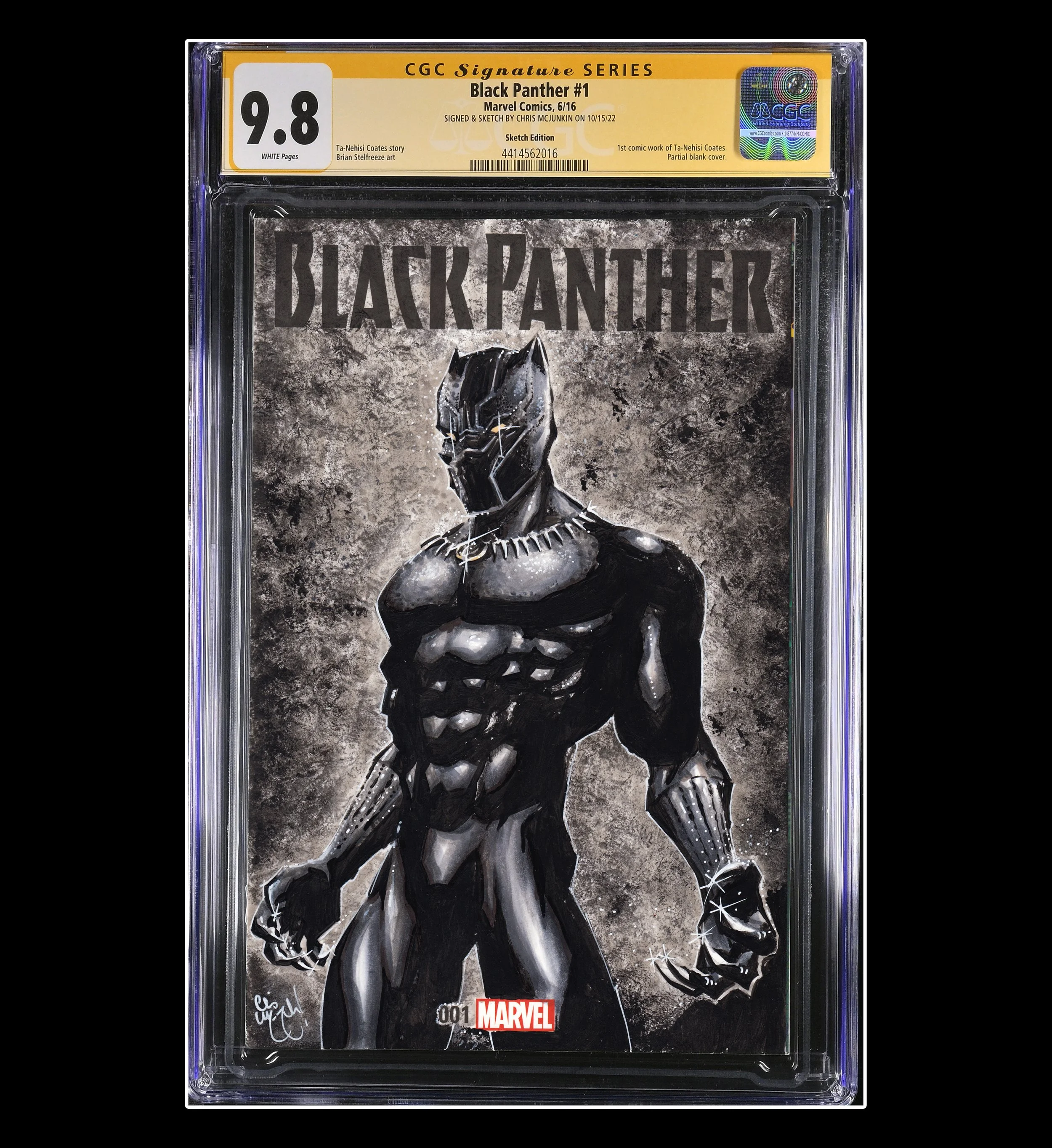 BLACK PANTHER #1 PAINTED CGC GRADED SKETCH COVER NEW!