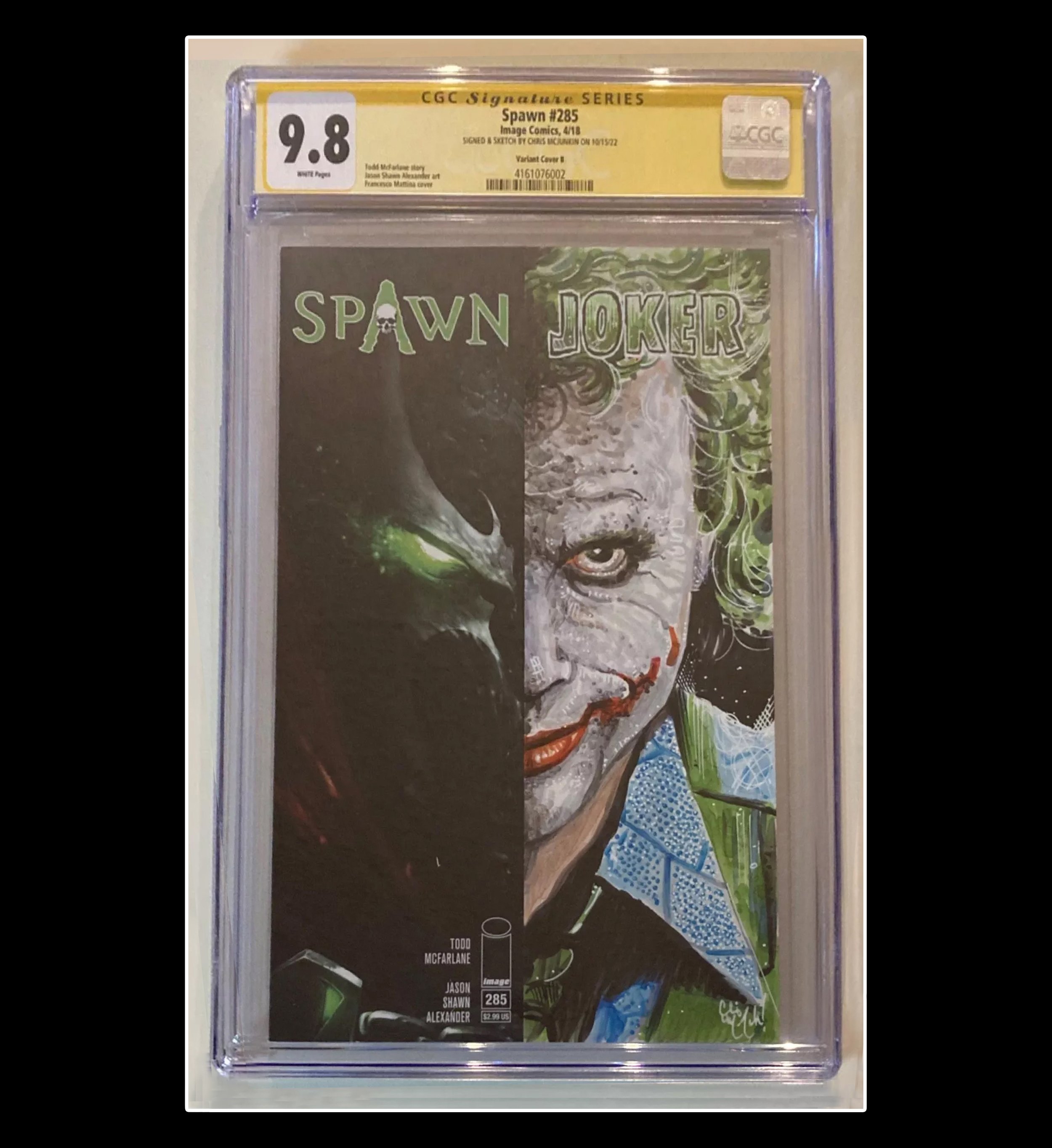 SPAWN #285 HEATH LEDGER JOKER PAINTED CGC GRADED SKETCH COVER