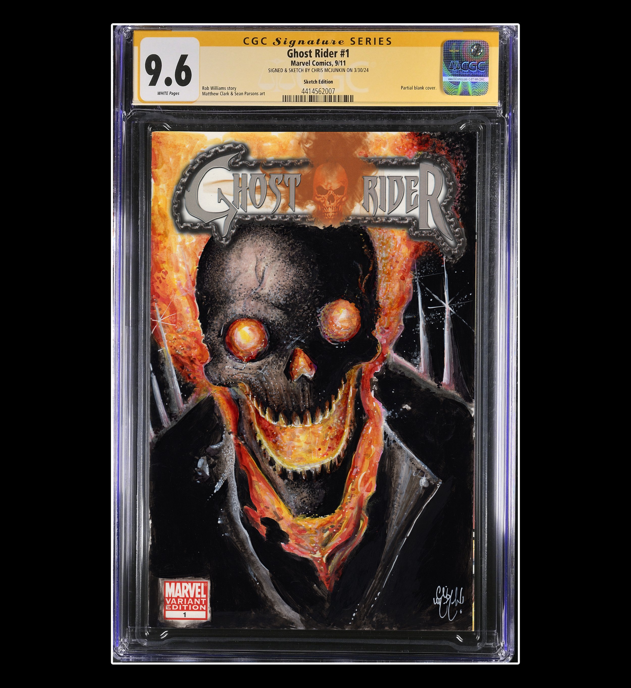 GHOST RIDER #1 CGC GRADED SKETCH COVER