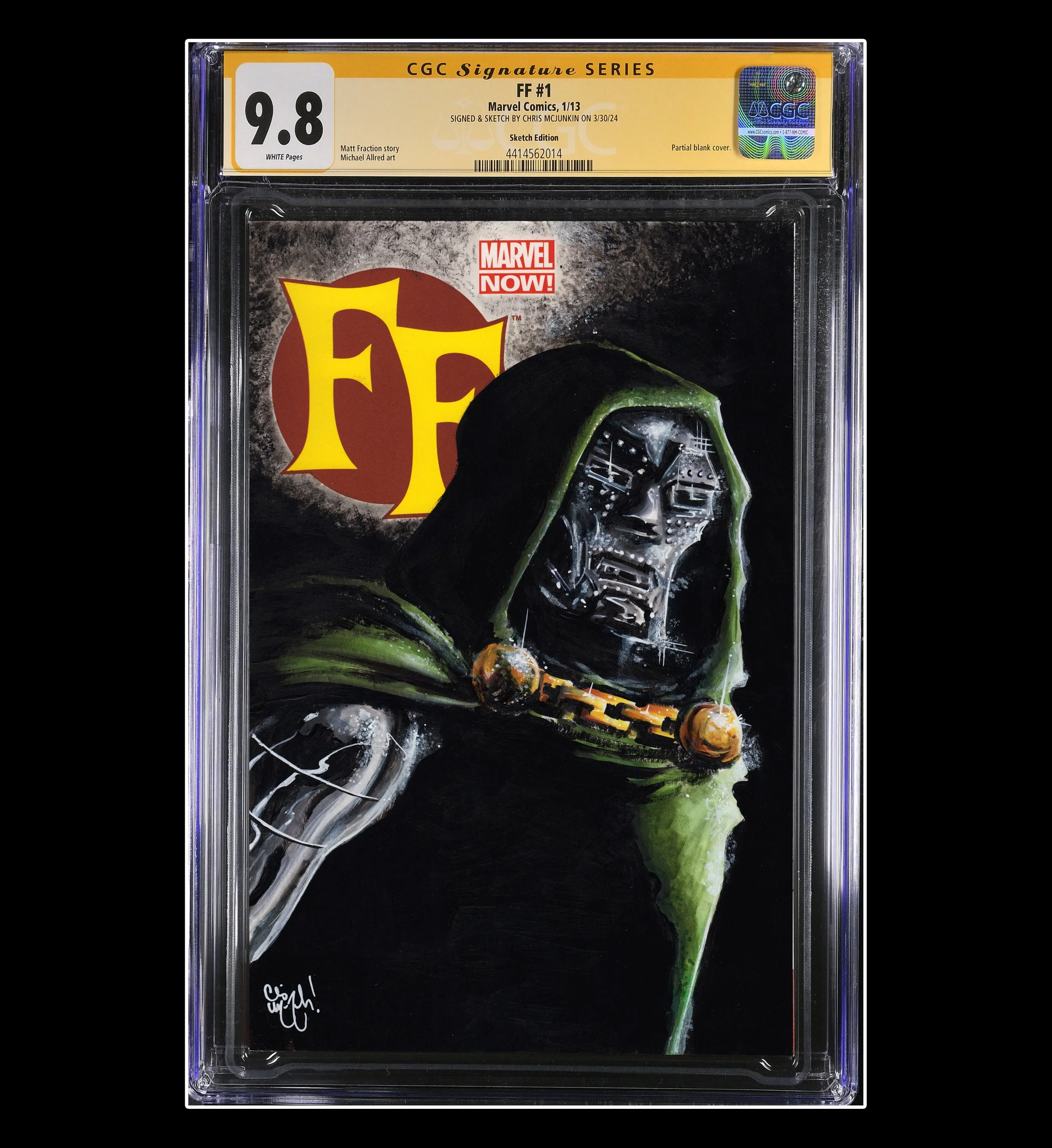 DOCTOR DOOM FANTASTIC FOUR FF #1 A CGC GRADED SKETCH COVER