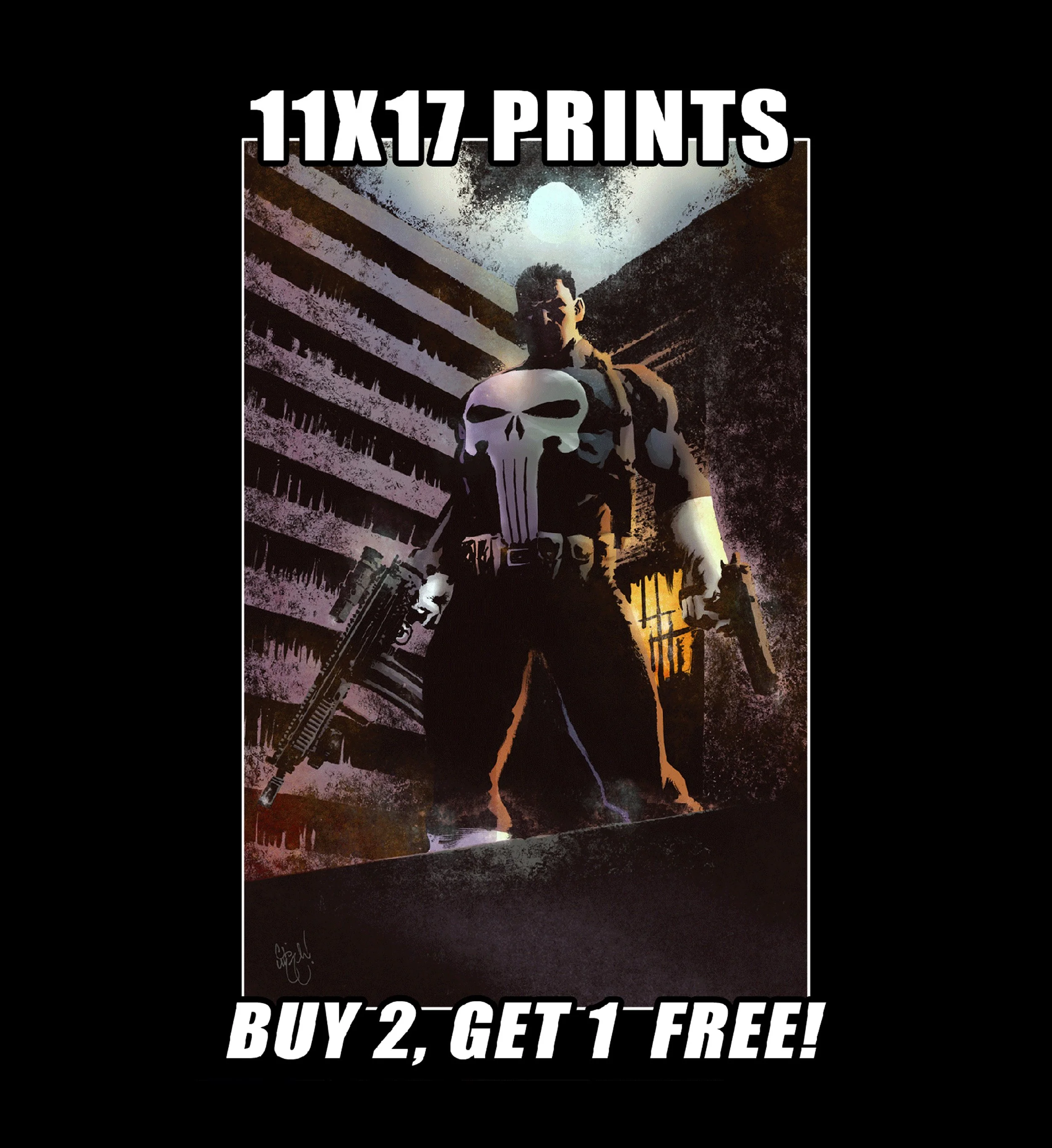 THE PUNISHER 11x17 SIGNED PRINT