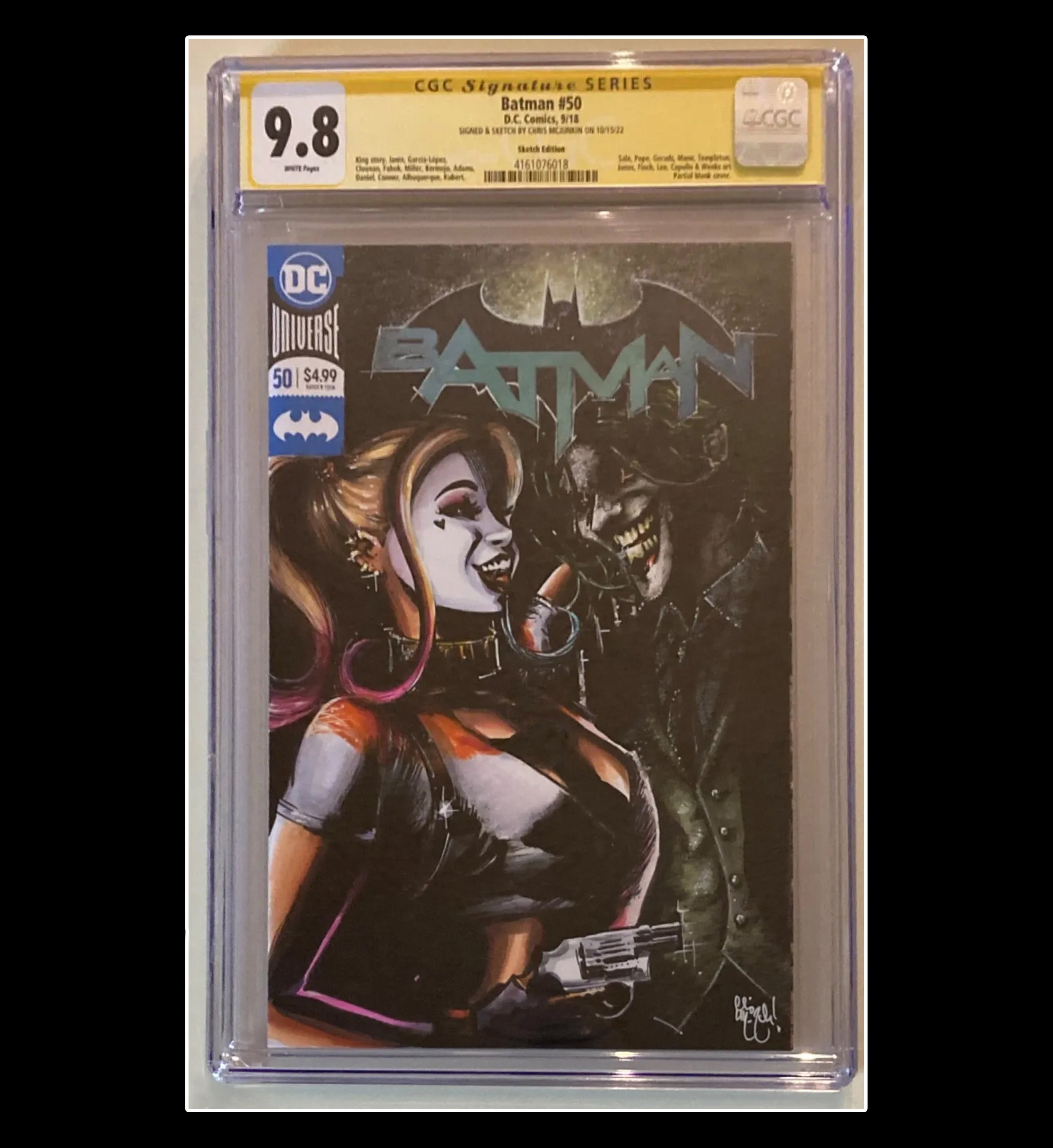 BATMAN #50 HARLEY QUINN JOKER CGC GRADED SKETCH COVER