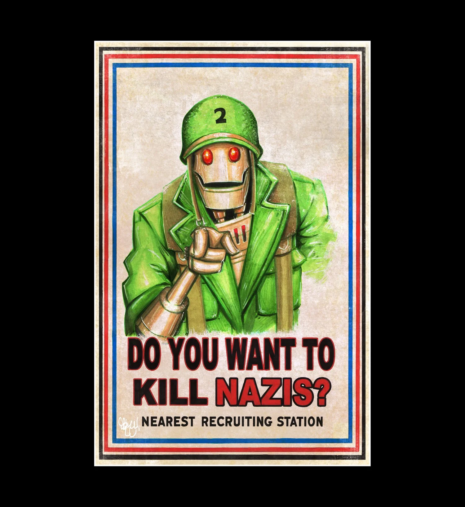 G.I. ROBOT RECRUITMENT POSTER 11x17 SIGNED PRINT