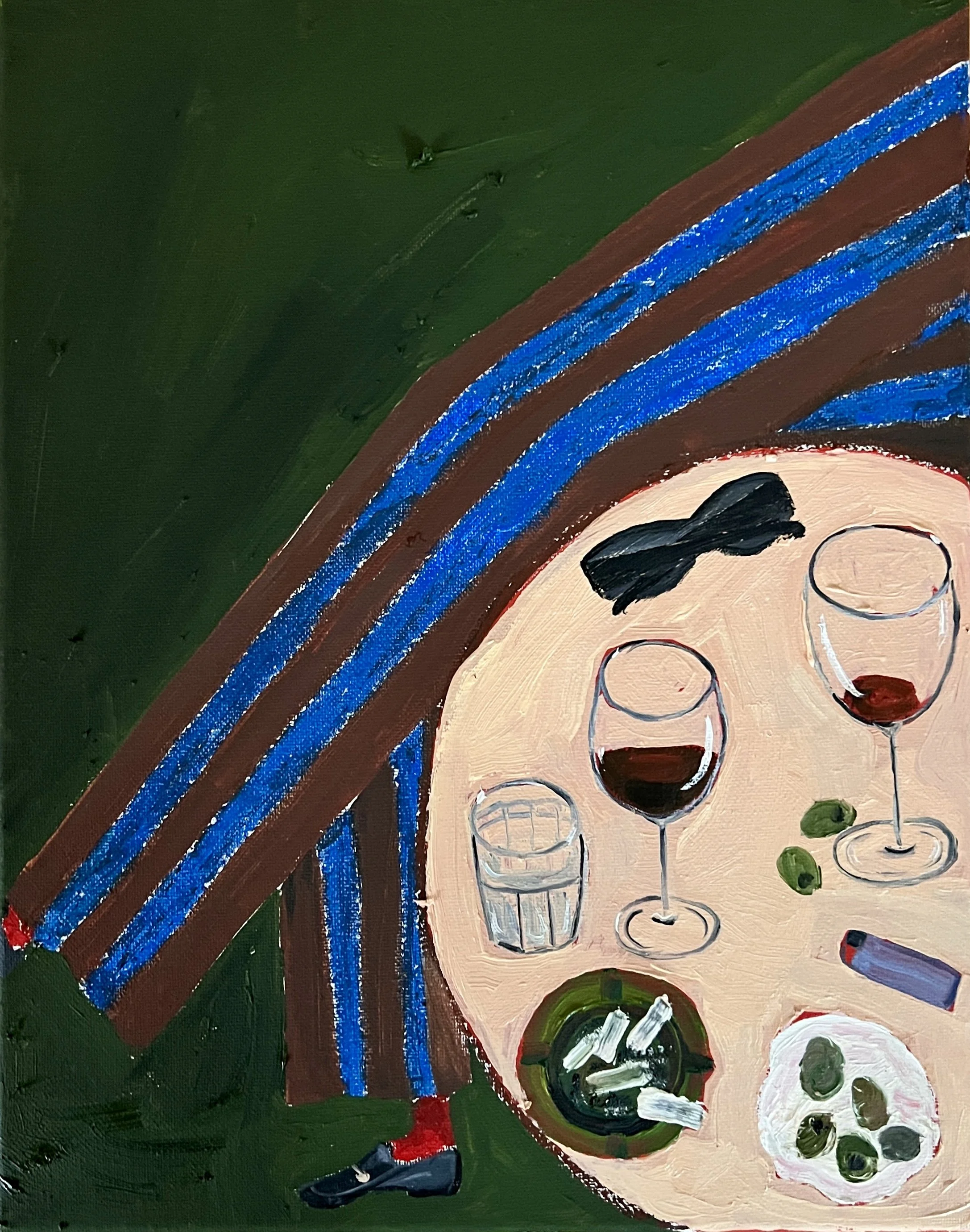 Vermouth & Olives ,2025, 11" w x 14" L, oil canvas