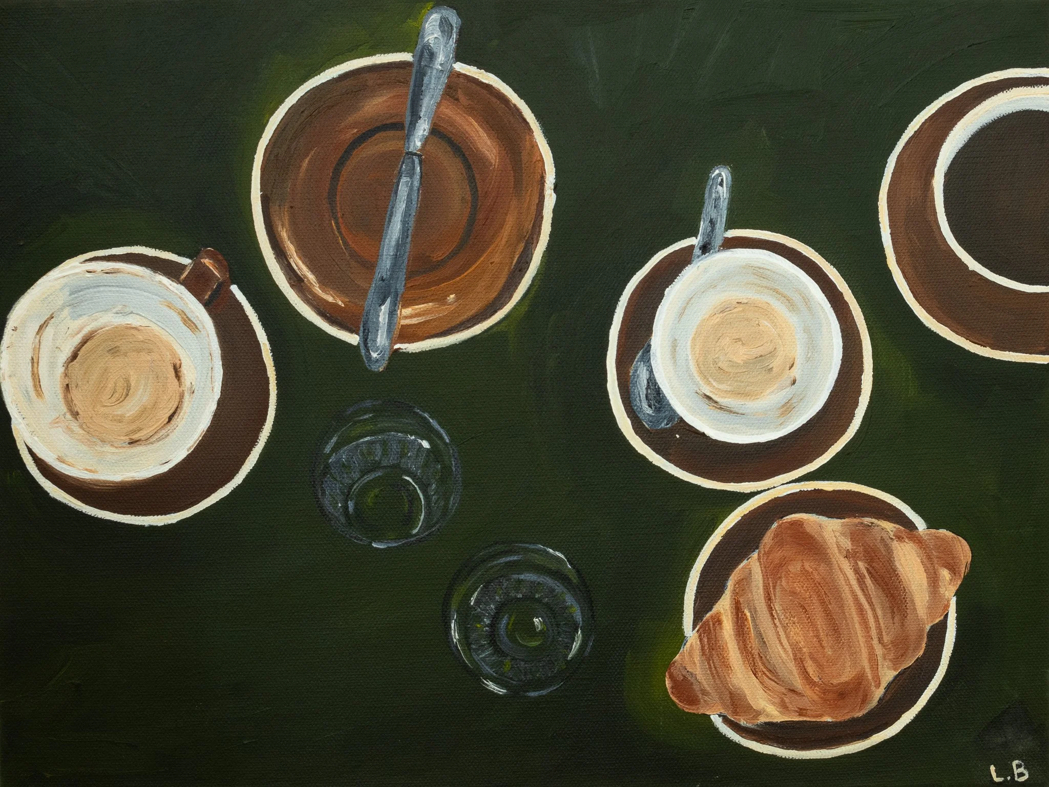 Un Croissant,2026, 12" w x 16" L, oil canvas