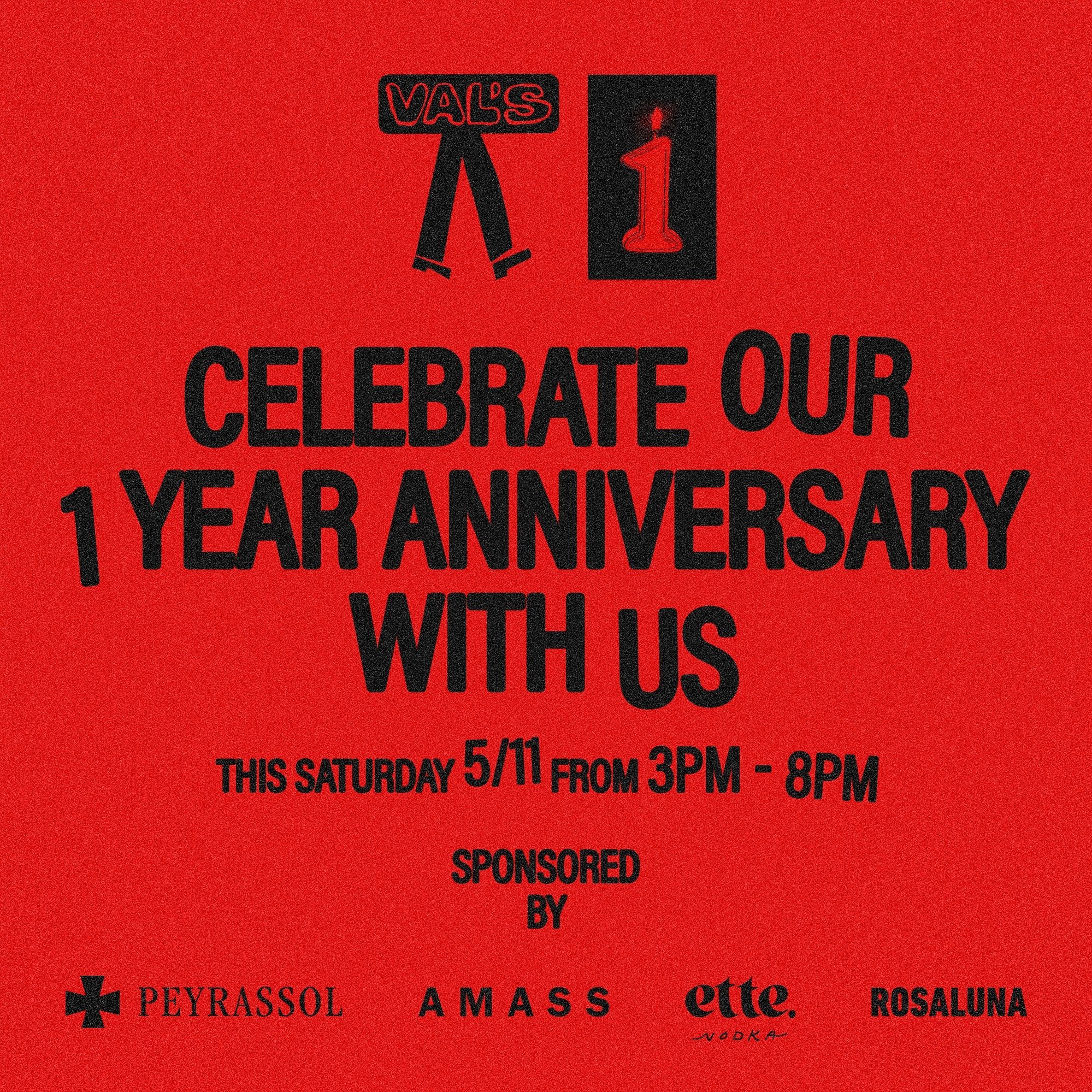 It&rsquo;s our 1 year anniversary!! Come celebrate with us this Saturday 05/11 3pm-8pm 🤍