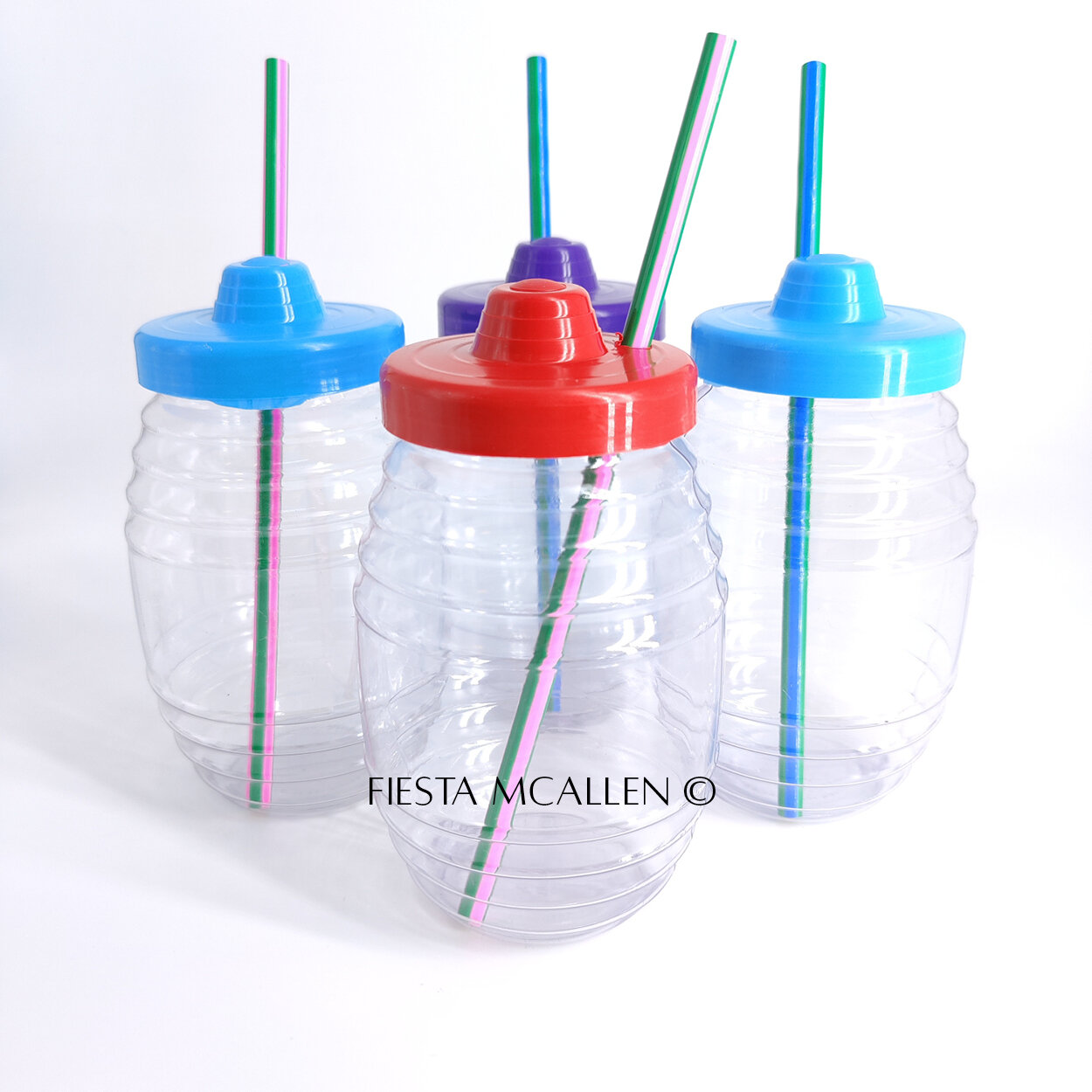 5-pack Vitrolero Plastic Barrels with straw lid 33.8 fl oz LA TIENDITA  ESSENTIALS