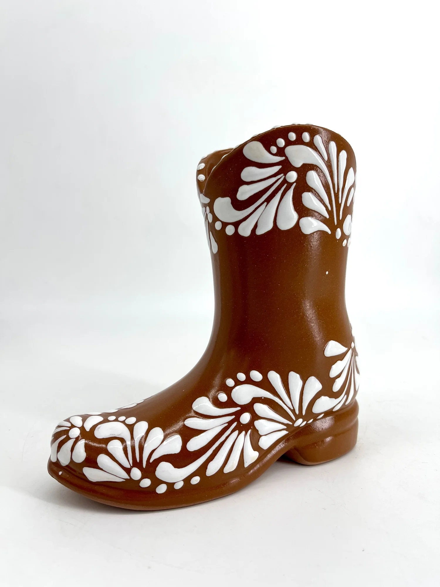 LSA International TORTOISESHELL 花瓶 Brown Mexican Ceramic Boot Vase — Fiesta McAllen