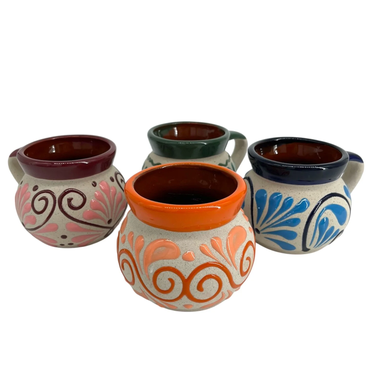 Set of (4) Short Coffee Cups in Assorted Colors