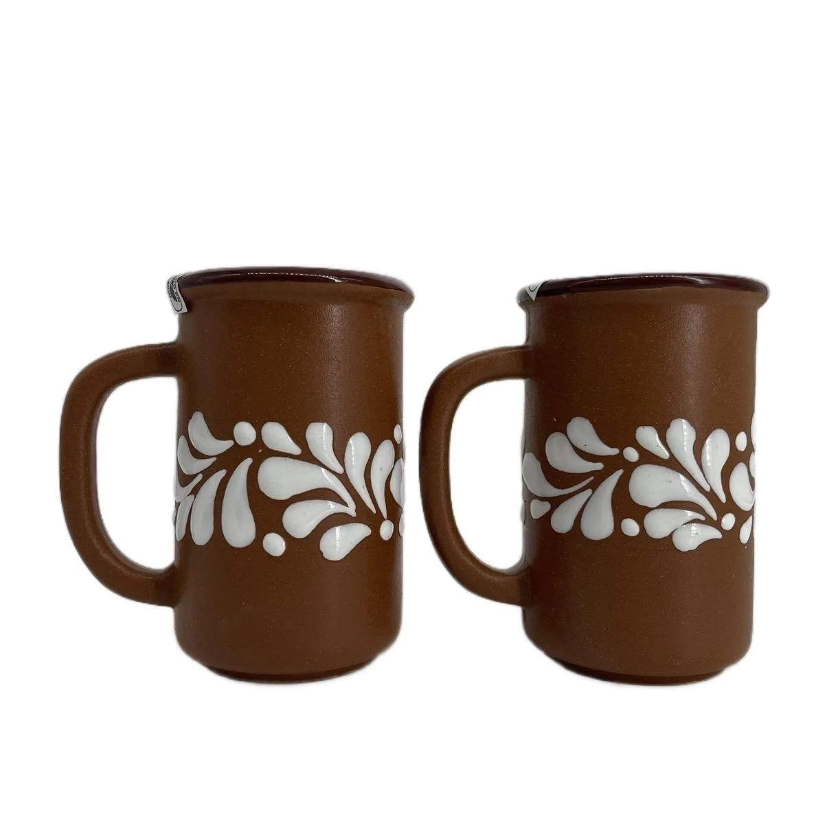 mug3 TAN タン ビスチェ BLK White and Terracotta Tall Coffee Cup — Fiesta McAllen