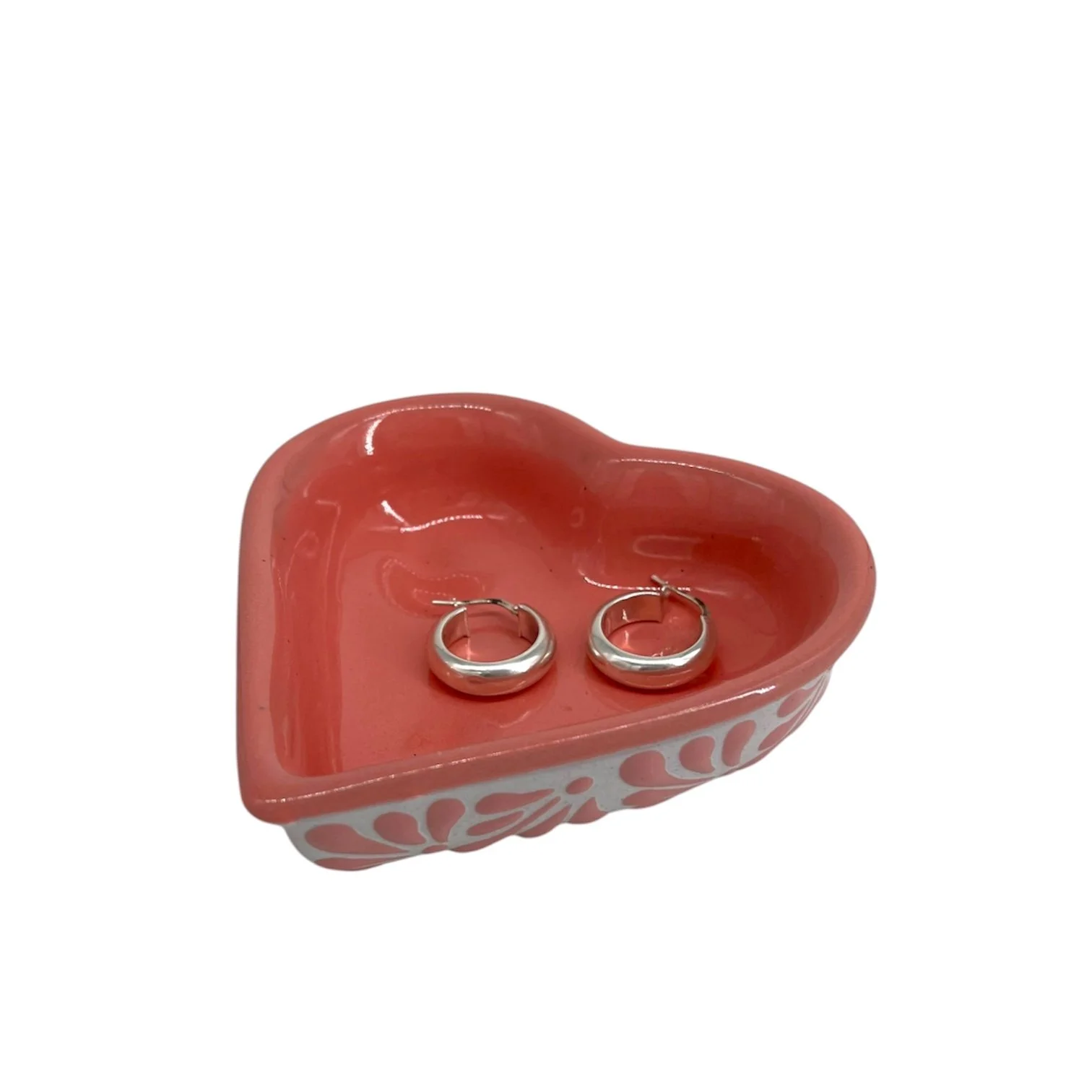 Heart Shaped Jewelry Tray in Light Pink, Brown, Black and White