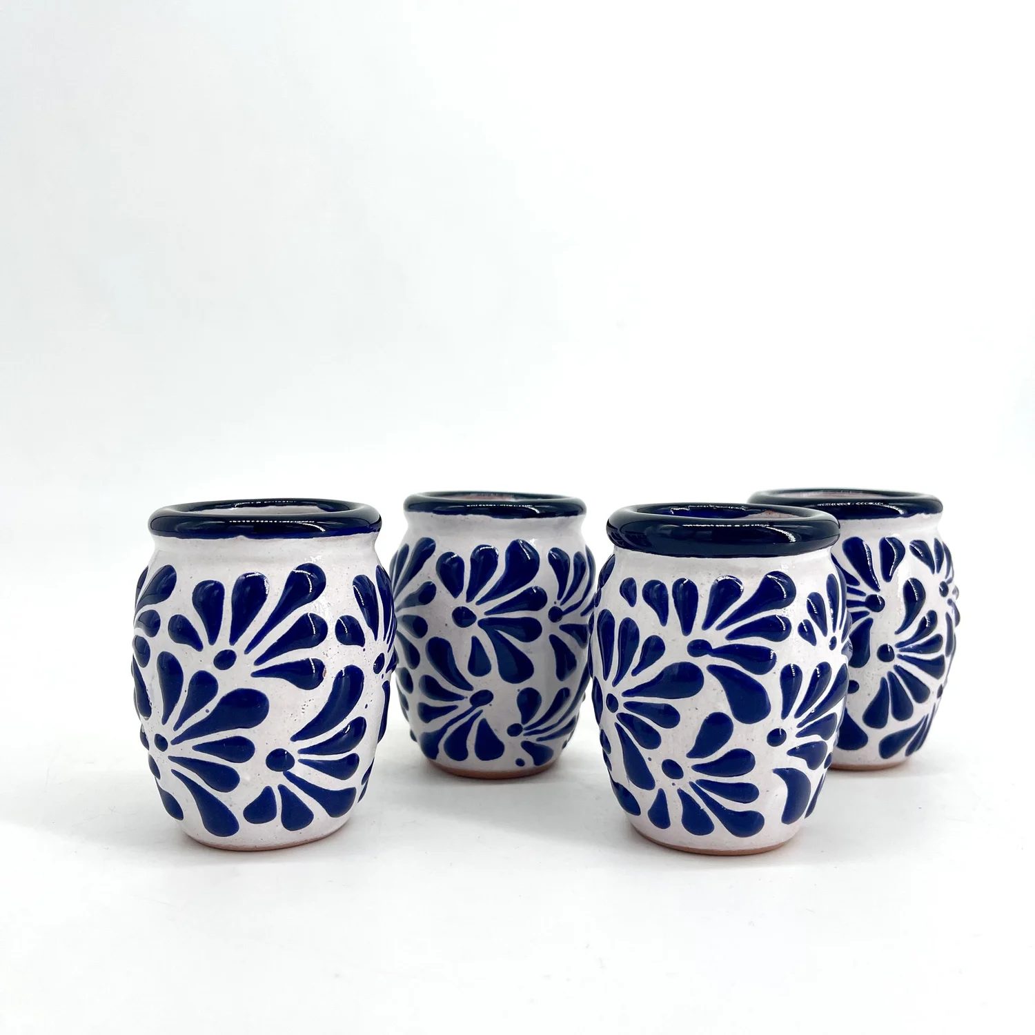 Set of 2 Mini Blue and White Cantarito Shooters — Fiesta McAllen