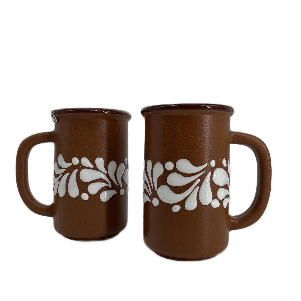 White and Terracotta Tall Coffee Cup — Fiesta McAllen