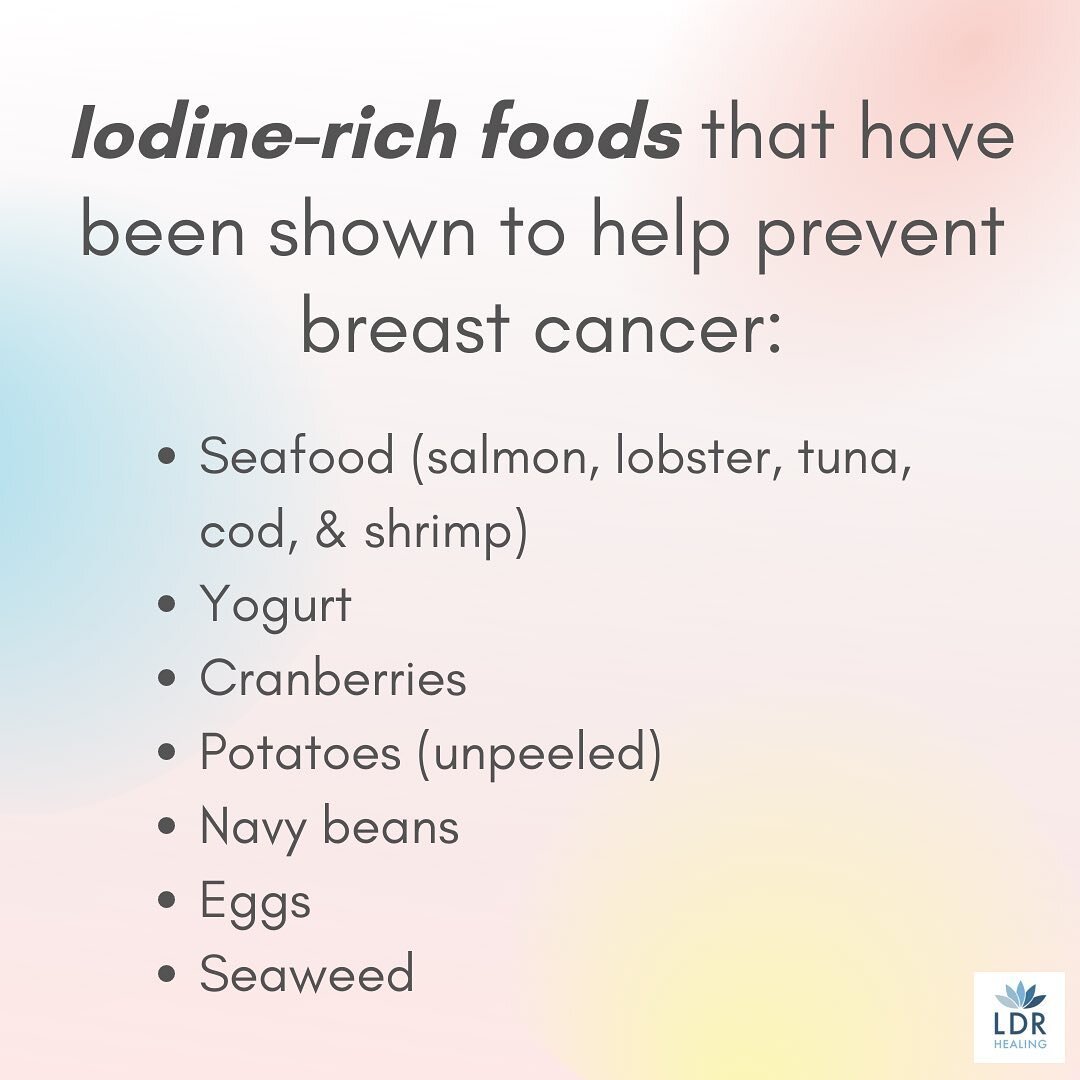 Did you know that epidemiological studies support the importance of iodine in breast health? 

Women with iodine deficiencies are more likely to develop breast caner. When iodine levels are low, the ovaries produce more estrogen. Higher circulating l