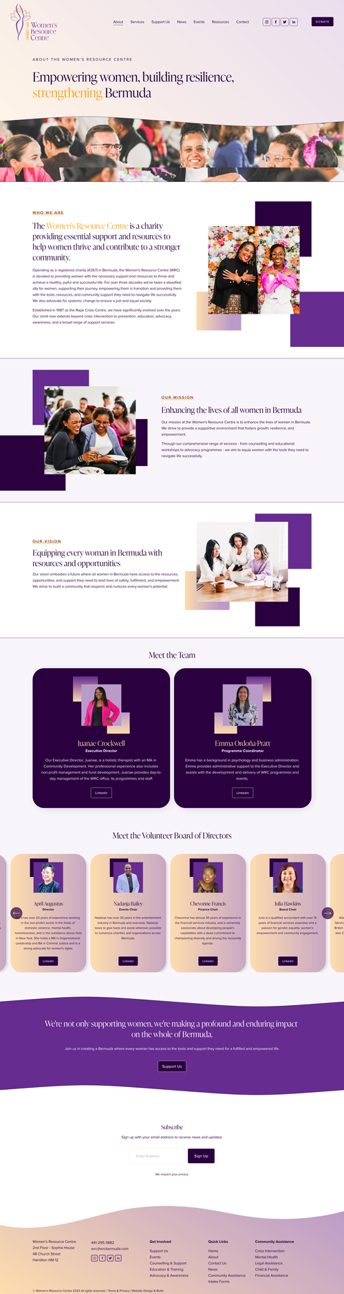Non-Profit custom Squarespace website about page screenshot