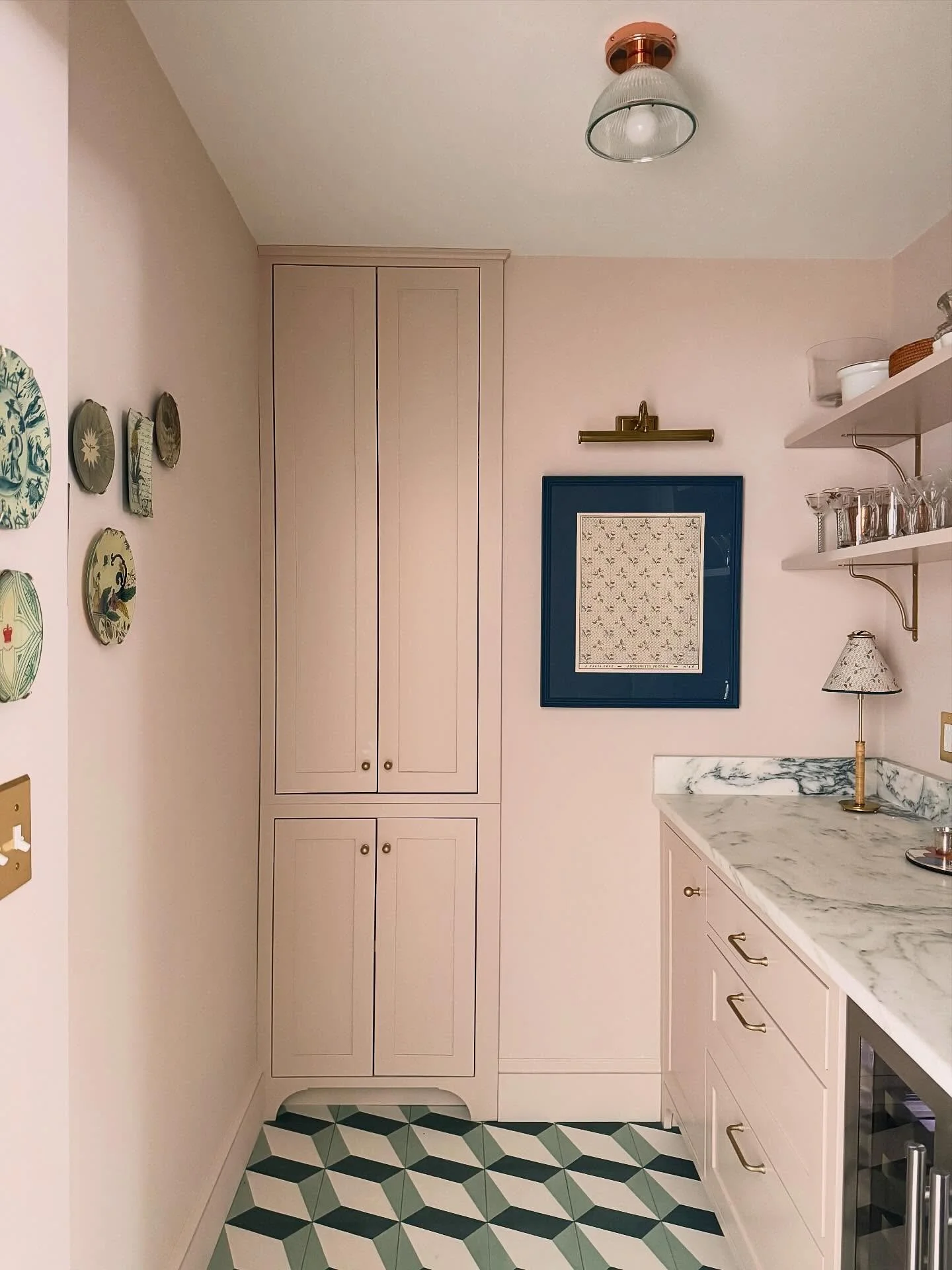 From pass through to &ldquo;bantry&rdquo;! Apparently this portmanteau is a kitchen trend and I love a multipurpose space. 

The back of house had a very awkward layout and it was an evolution to get to the final pantry-by-day/ bar-by-night. Demo rev