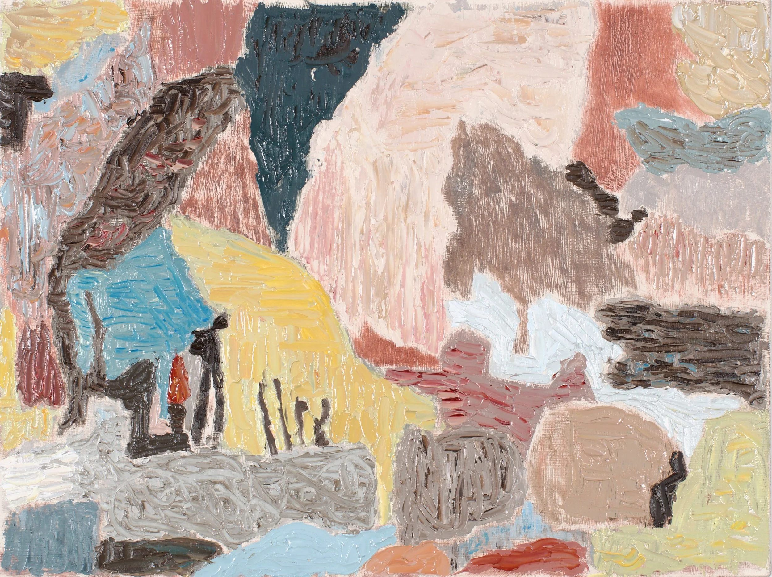 Backyard, 2025. Oil on linen-covered panel, 9" x 12"