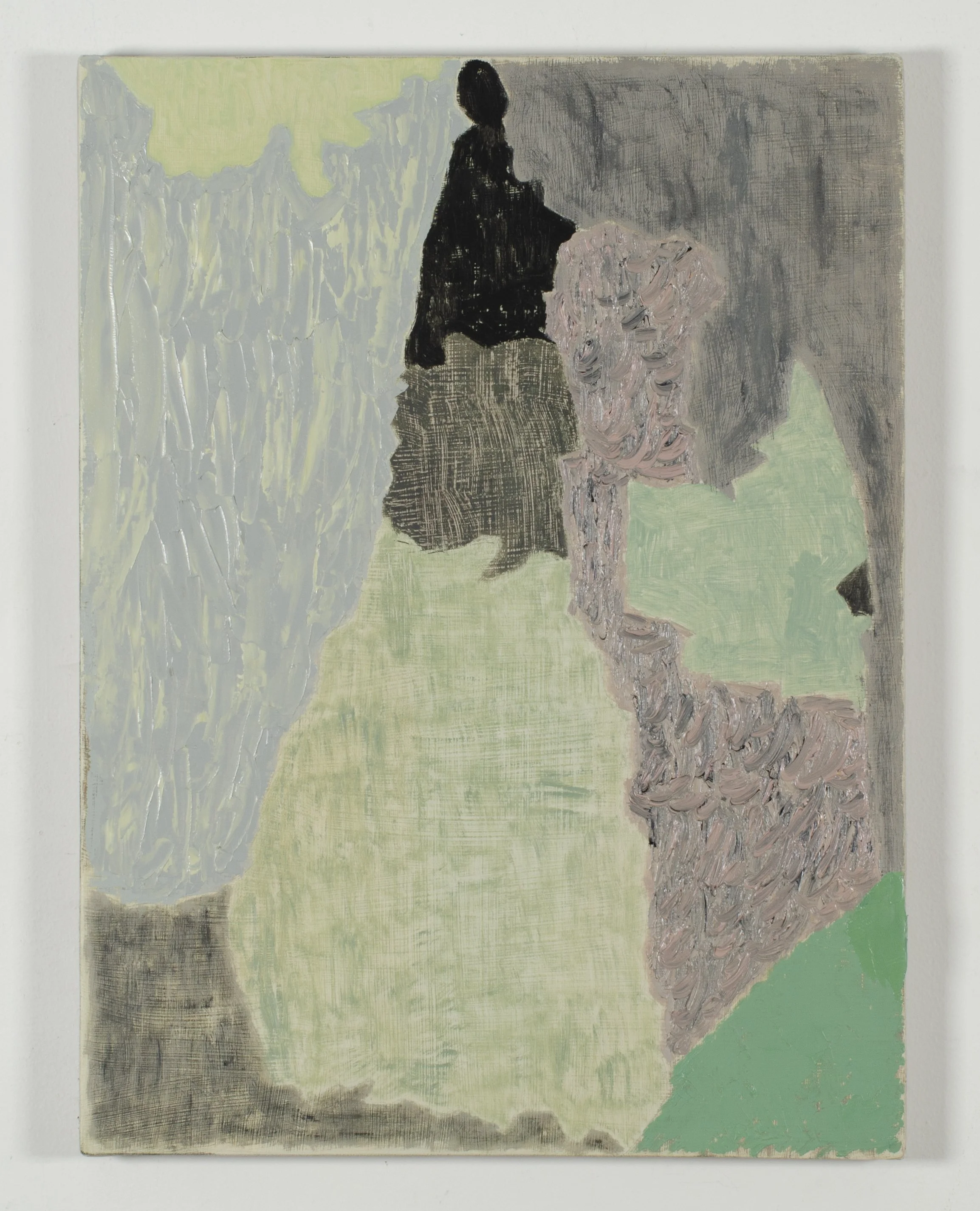 Cypress #1, 2025. Egg tempera and oil on linen-covered panel, 16" x 12"