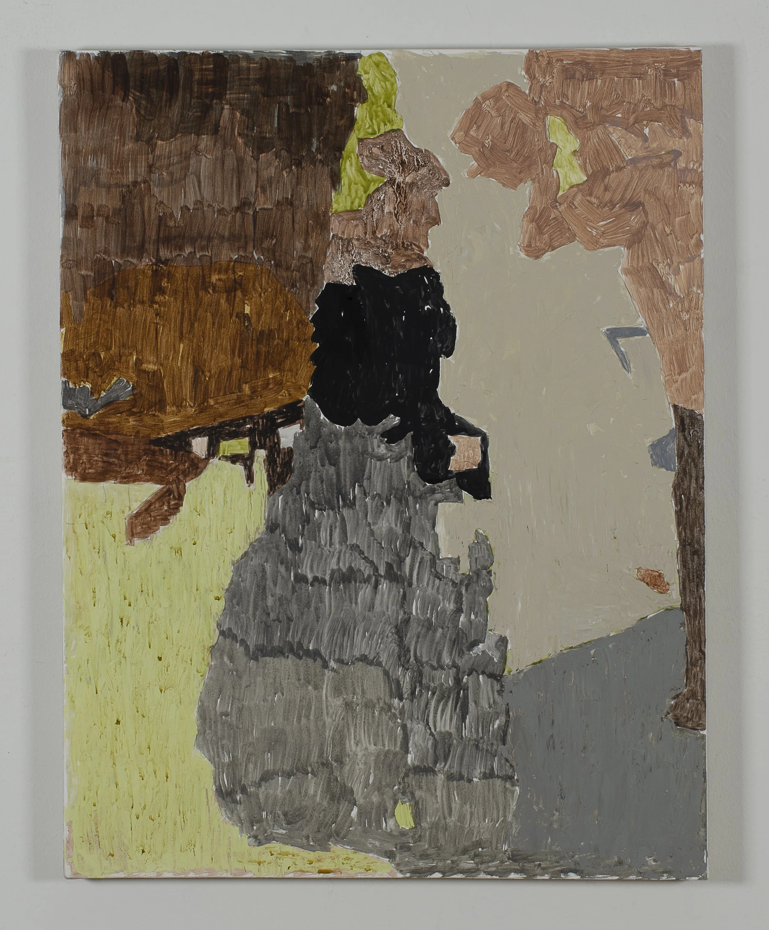 Cypress #2, 2025. Egg tempera and oil on linen-covered panel, 18" x 14"