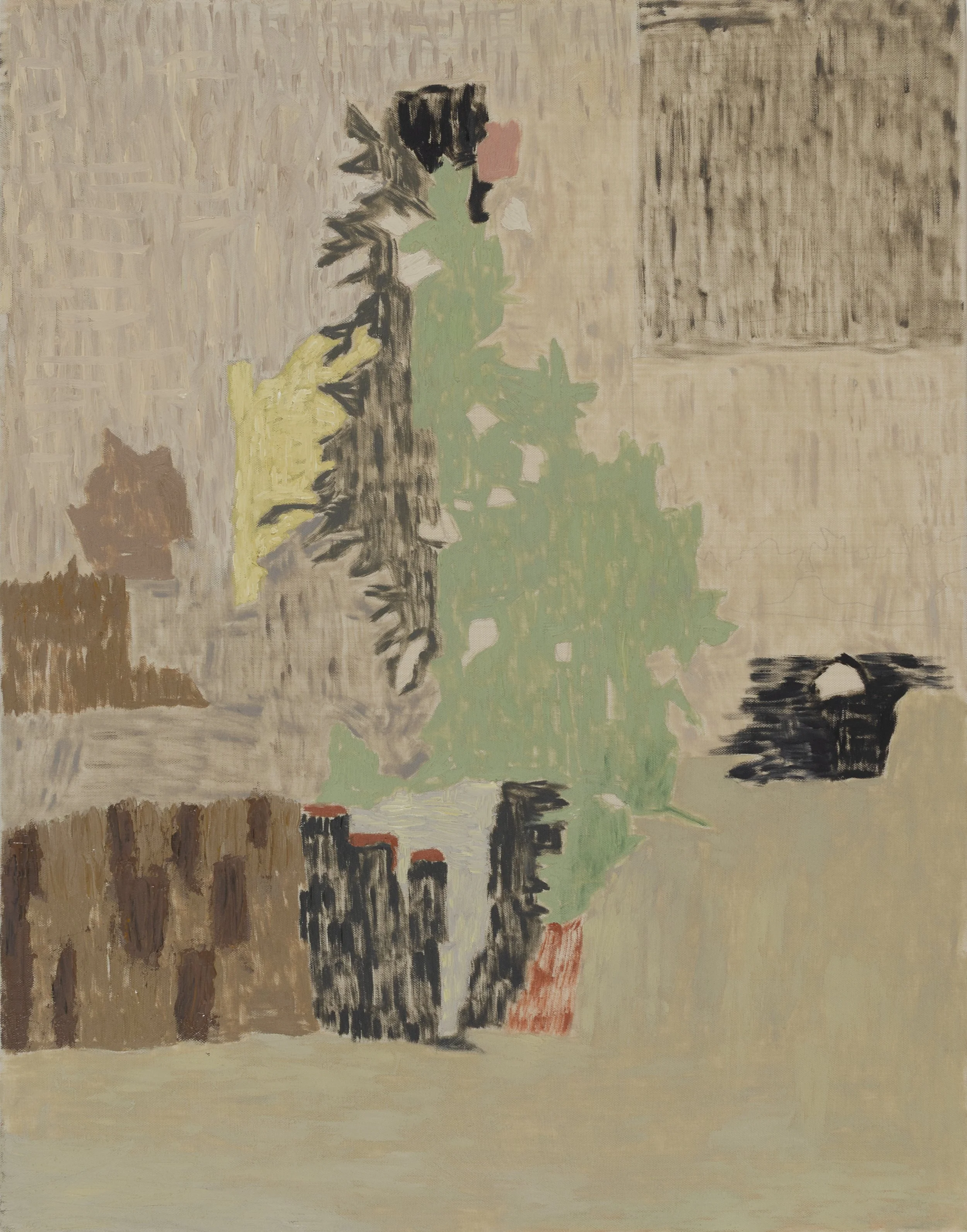 Stump, 2025. Egg tempera and oil on panel, 18" x 14"