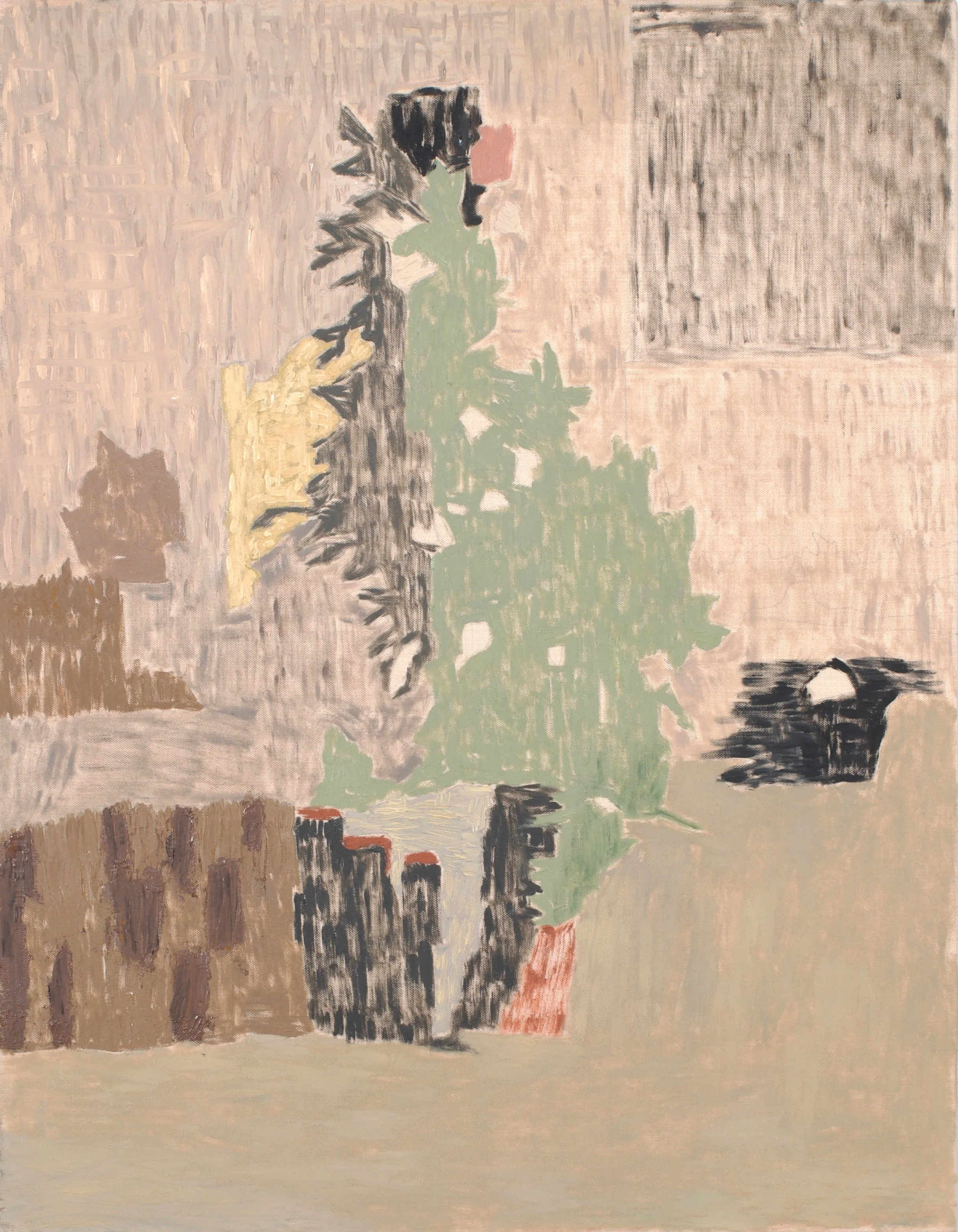 Stump, 2025. Egg tempera and oil on panel, 18" x 12"