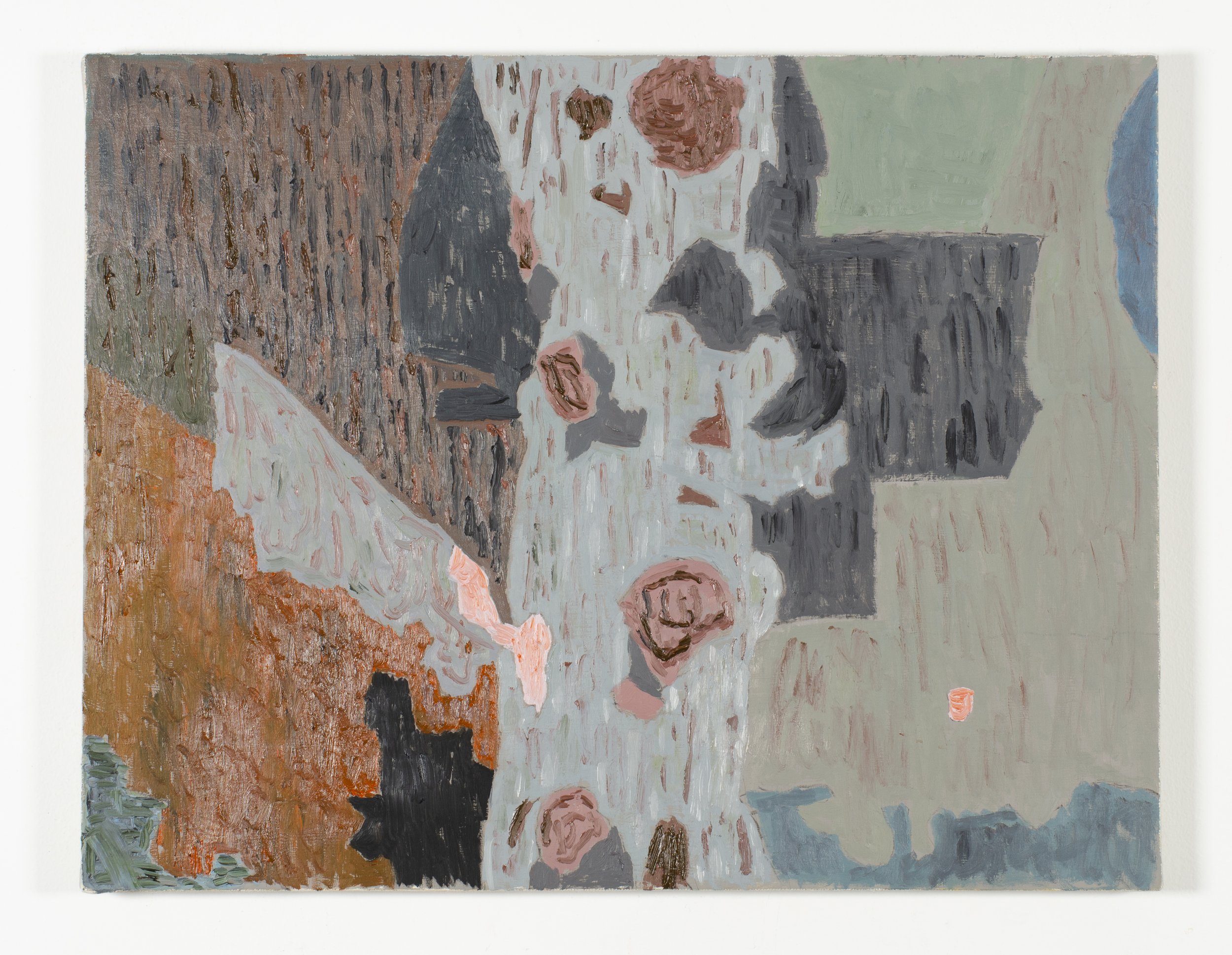 Roses, 2025. Oil on linen-covered panel, 14" x 18"