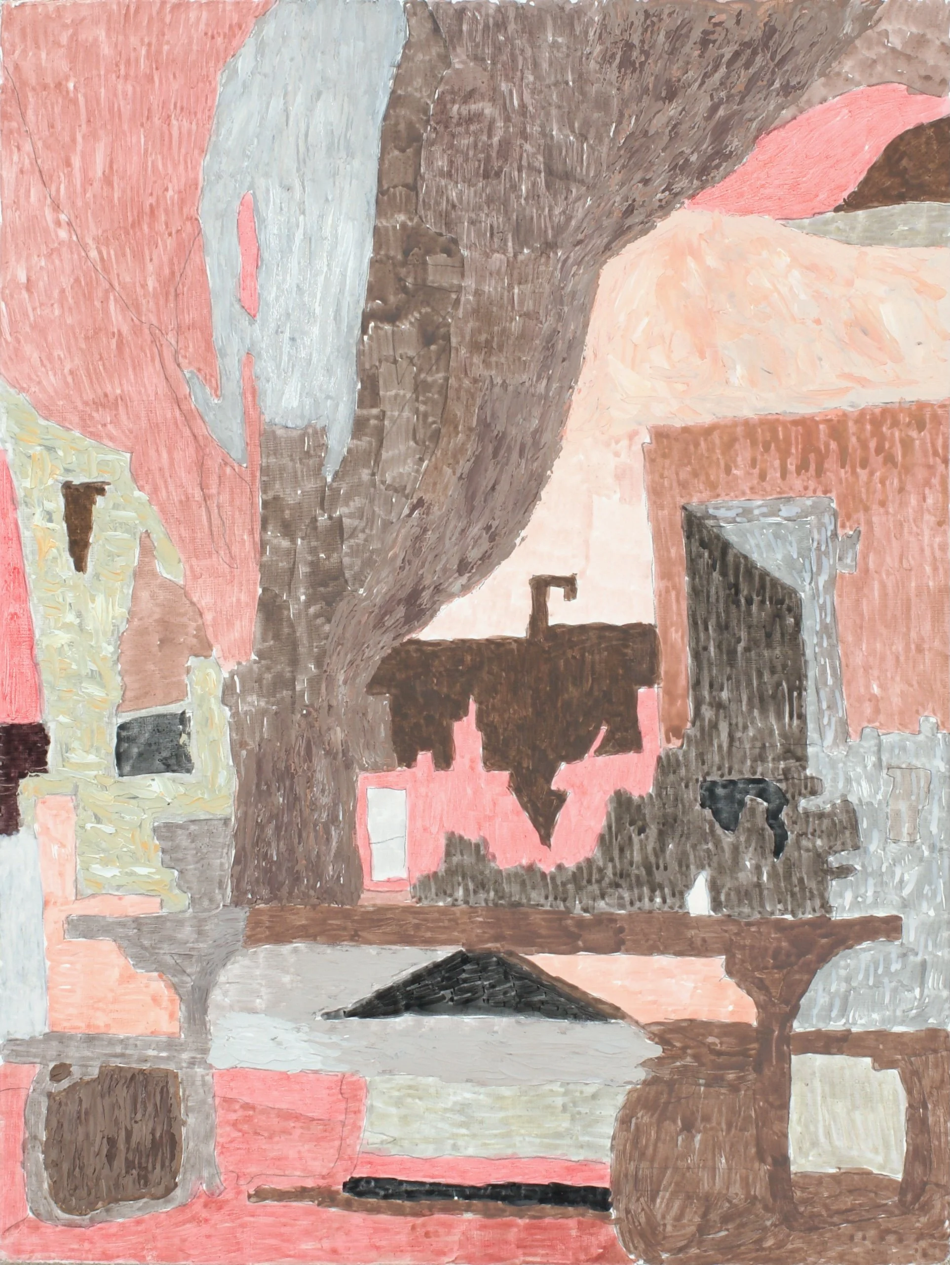 Picnic, 2025. Egg tempera and oil on linen-covered panel, 12" x 9"