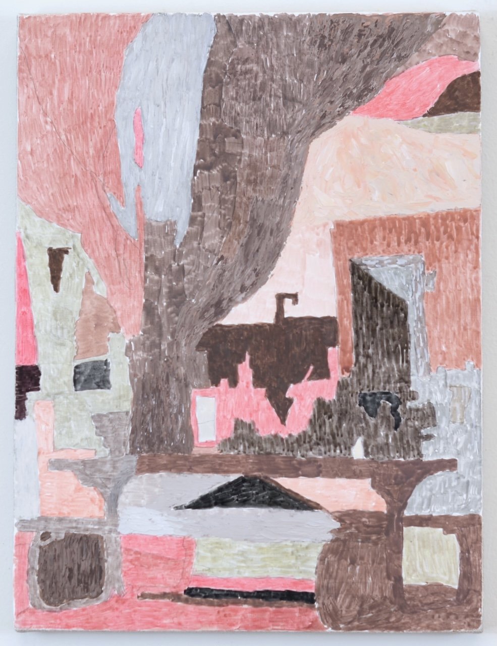 Picnic, 2025. Egg tempera and oil on linen-covered panel, 12" x 9"