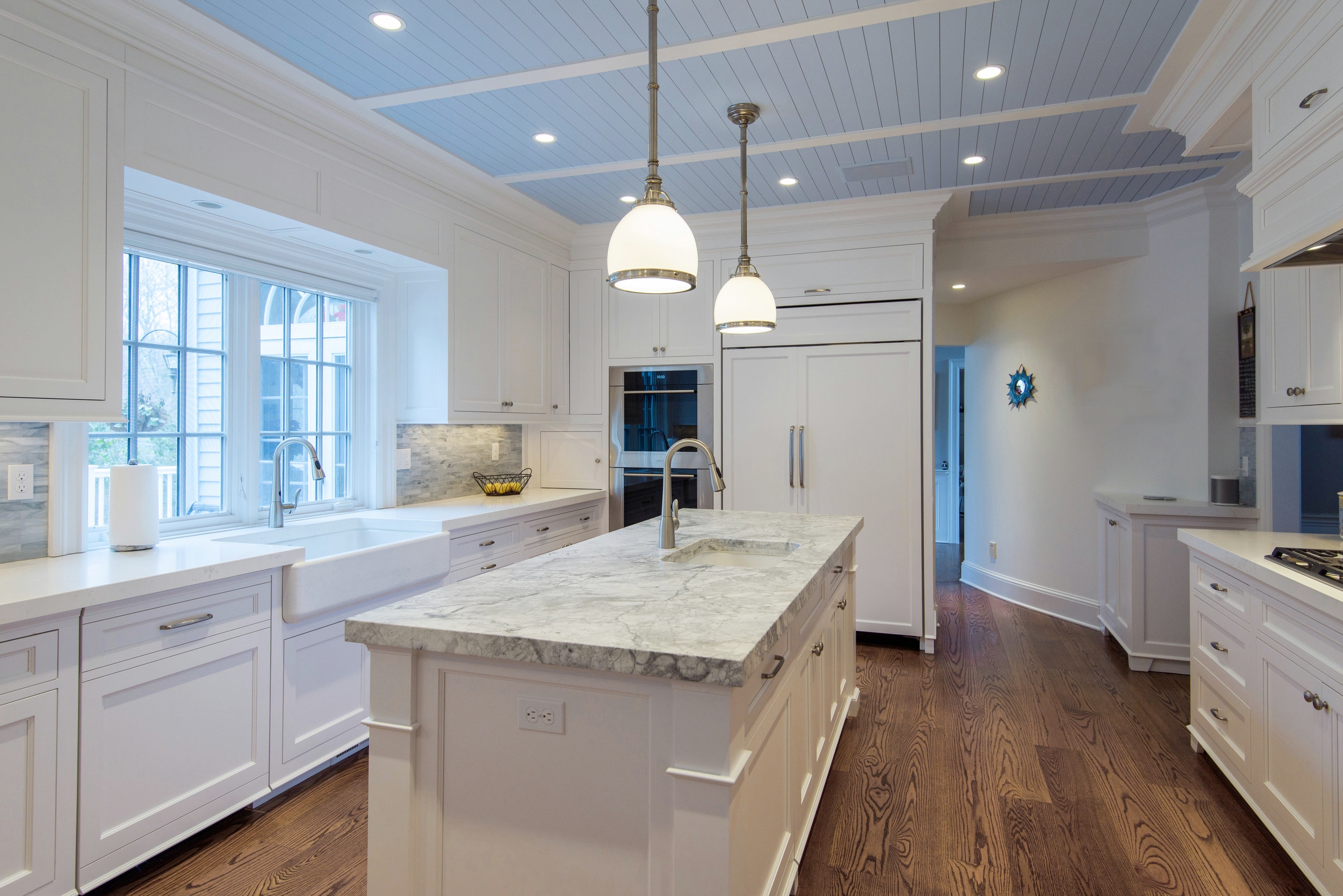 Titus Built - Center Island with Marble Kitchen Countertop