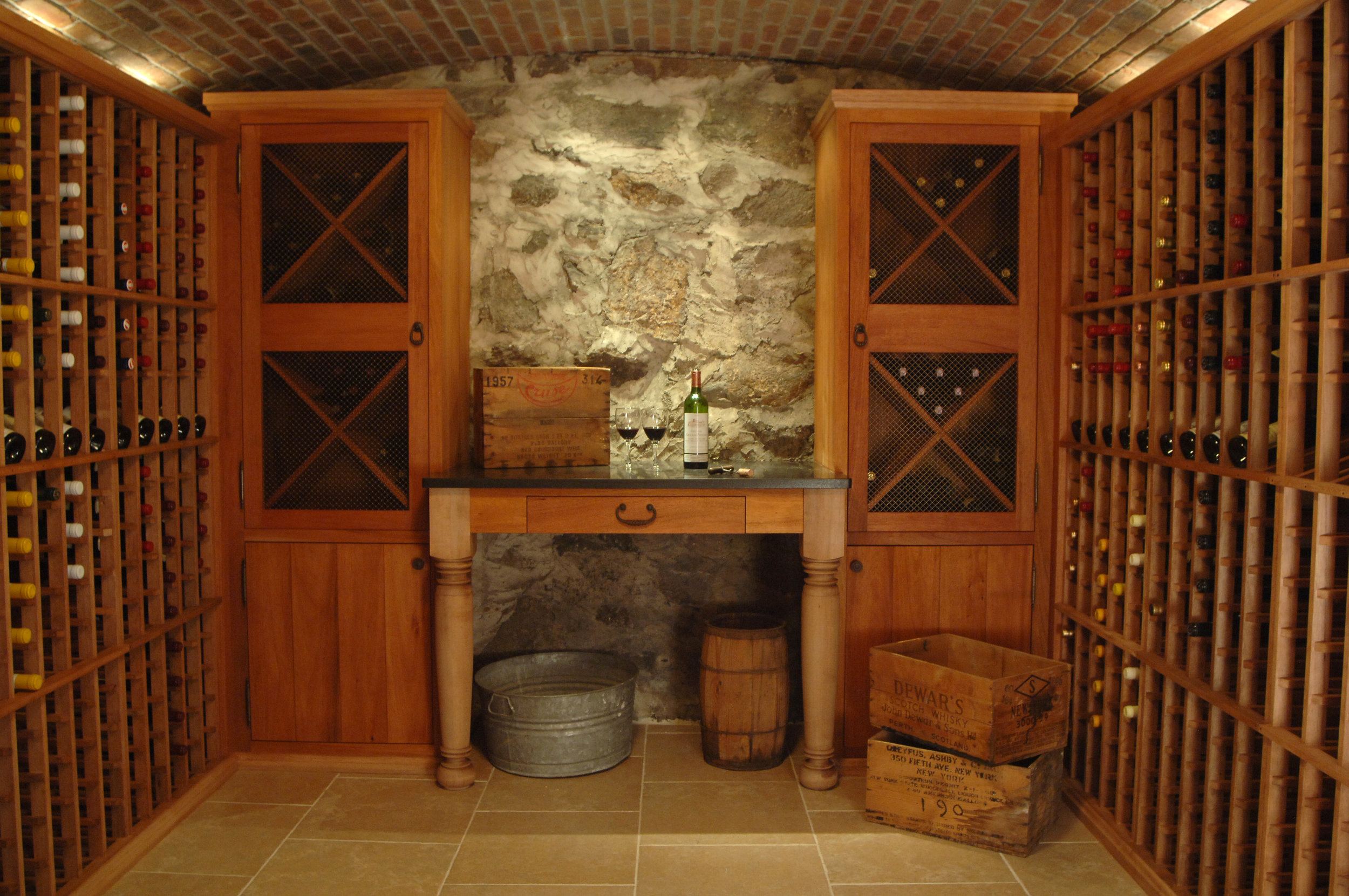 Titus Built - Brick + Stone Wine Cellar