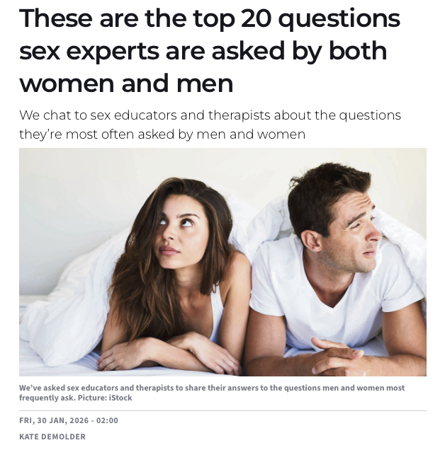 Featured: These are the top 20 questions sex experts are asked by both women and men