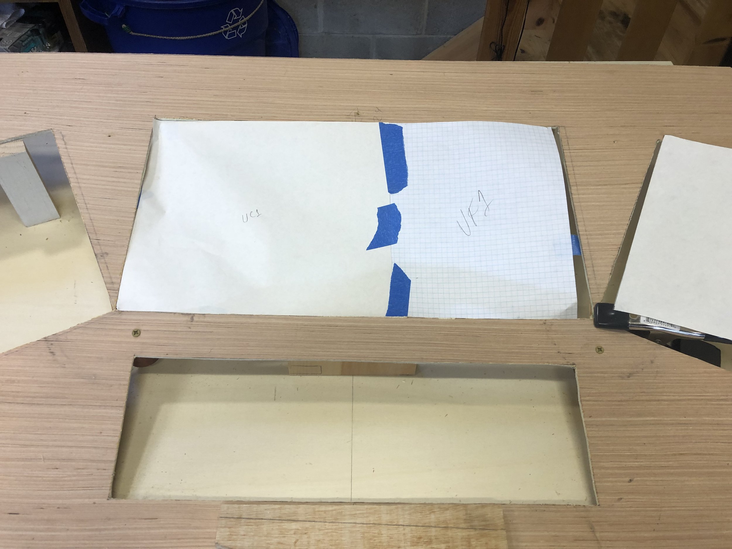 starting the curving of the top substructure with heated water and equipment paper
templates