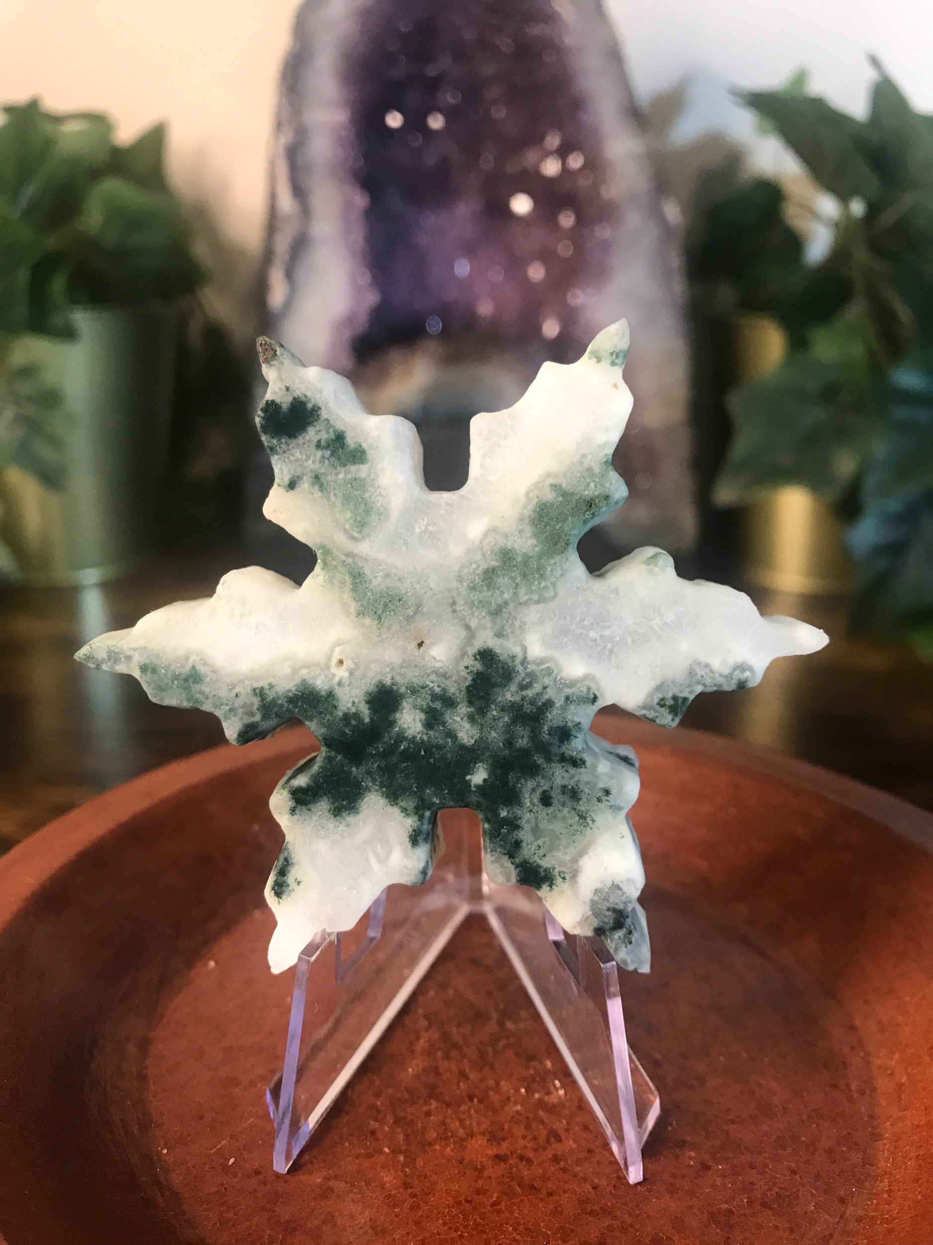 Moss Agate Snowflake