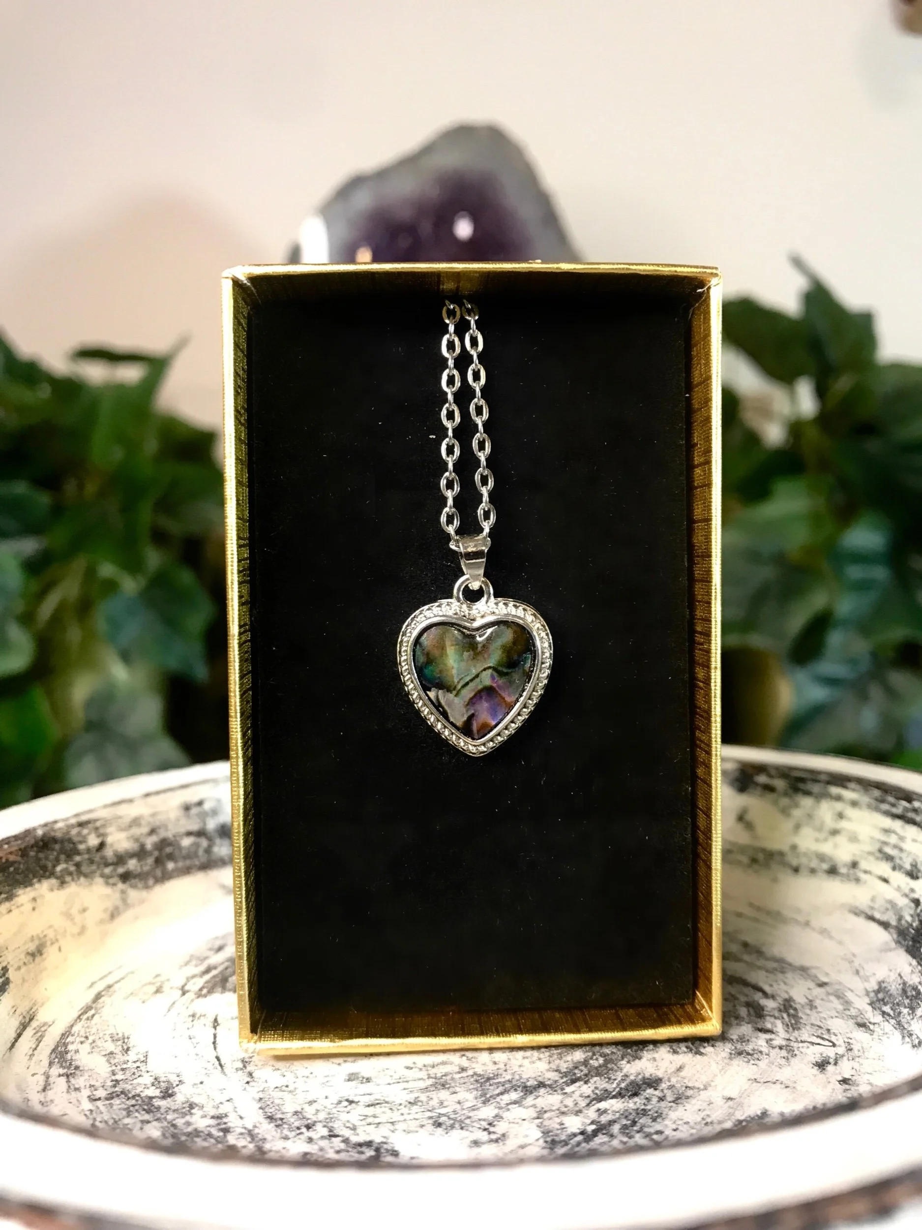 Abalone Shell Heart Necklace
