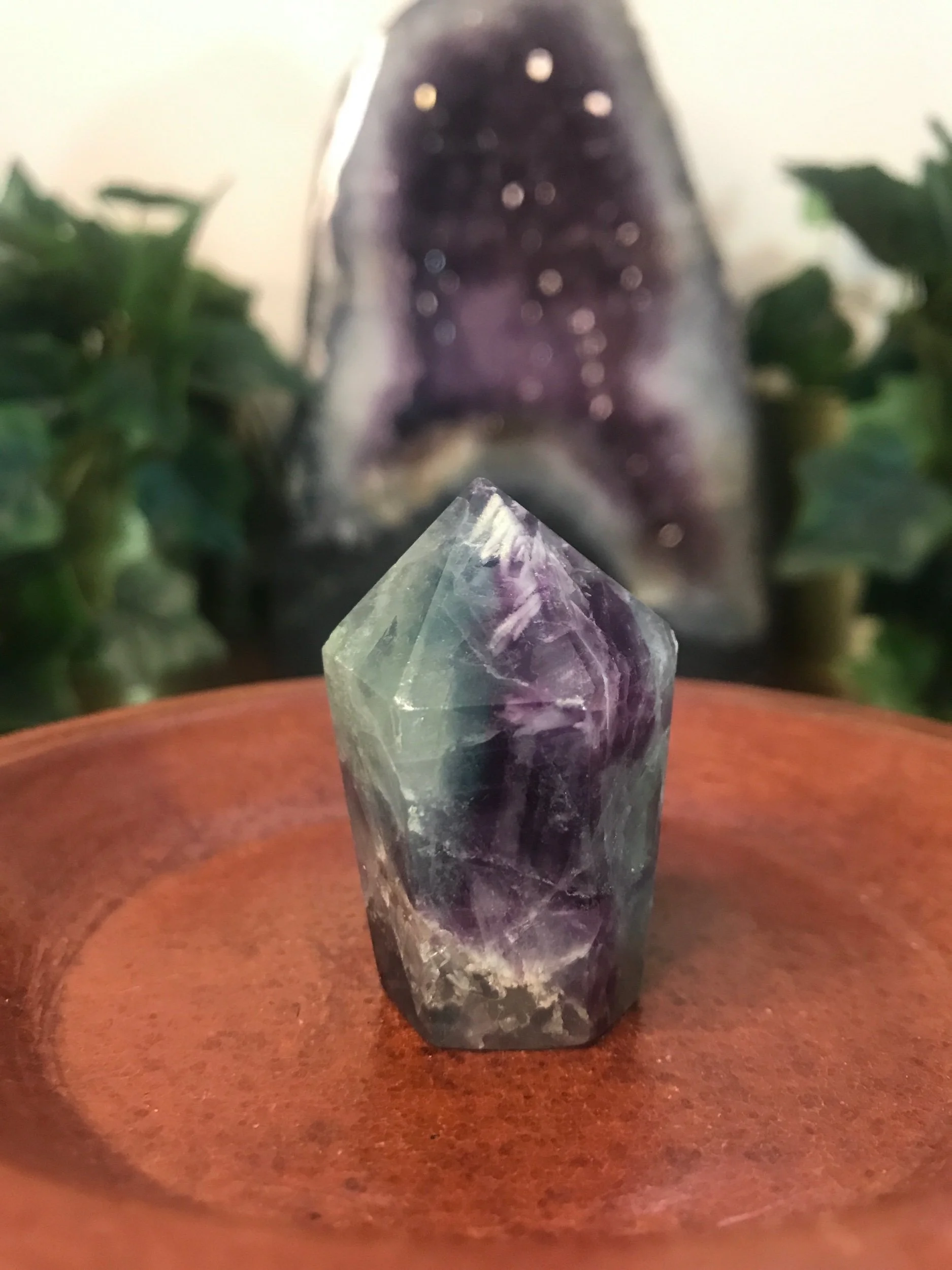 Feather Fluorite Cupcake Tower