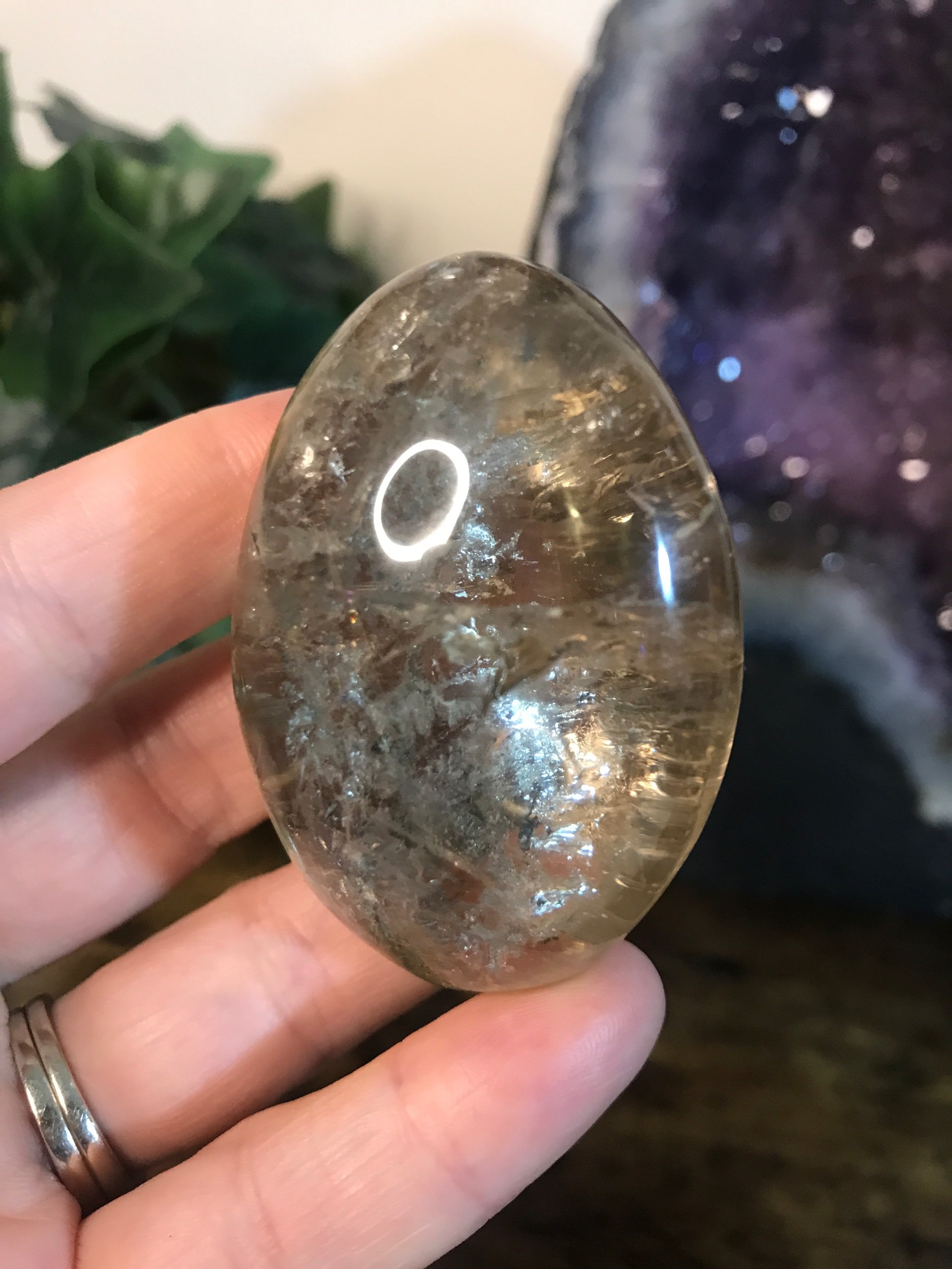 Smoky Citrine Palm Stone