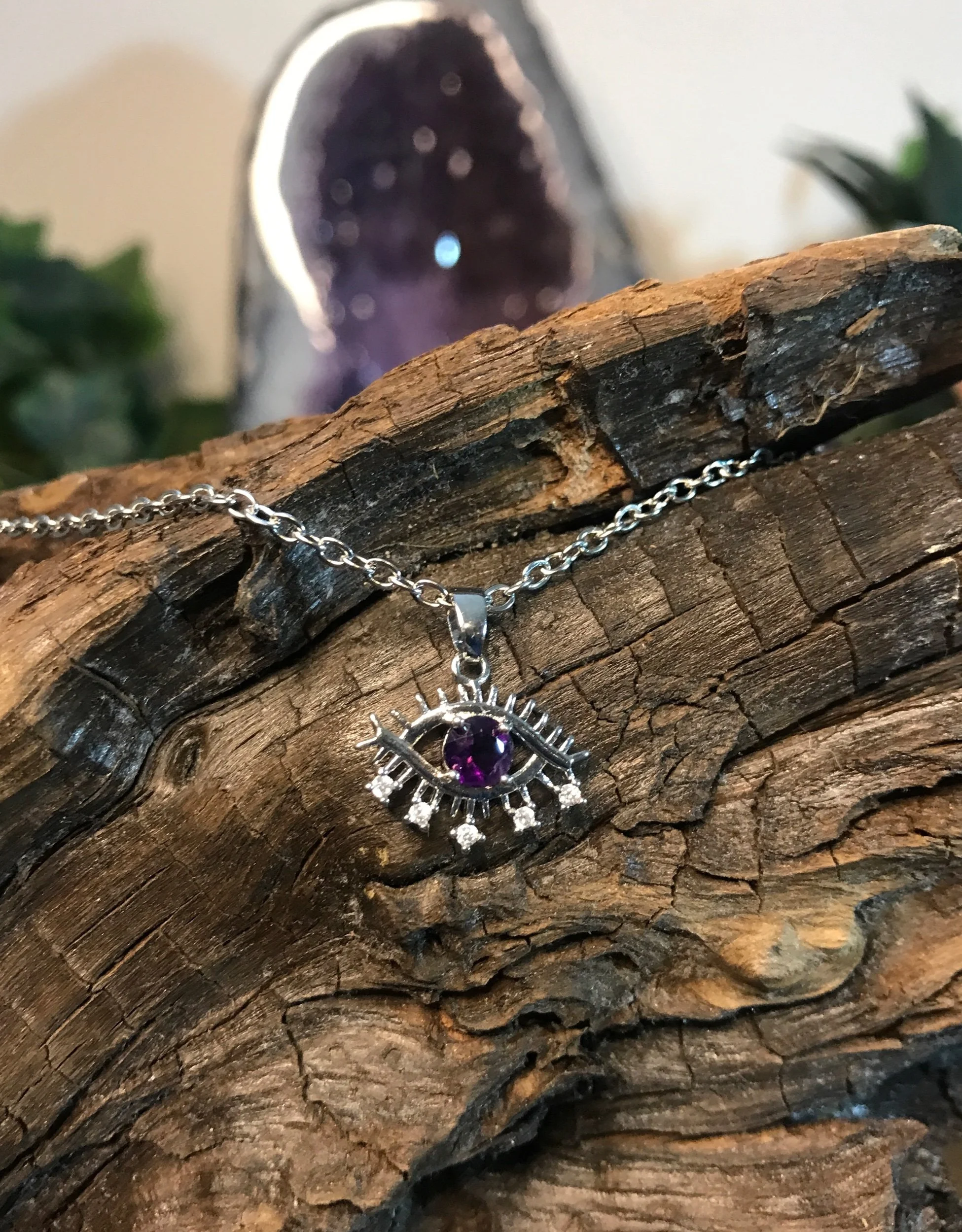 Amethyst Cosmic Eye Necklace