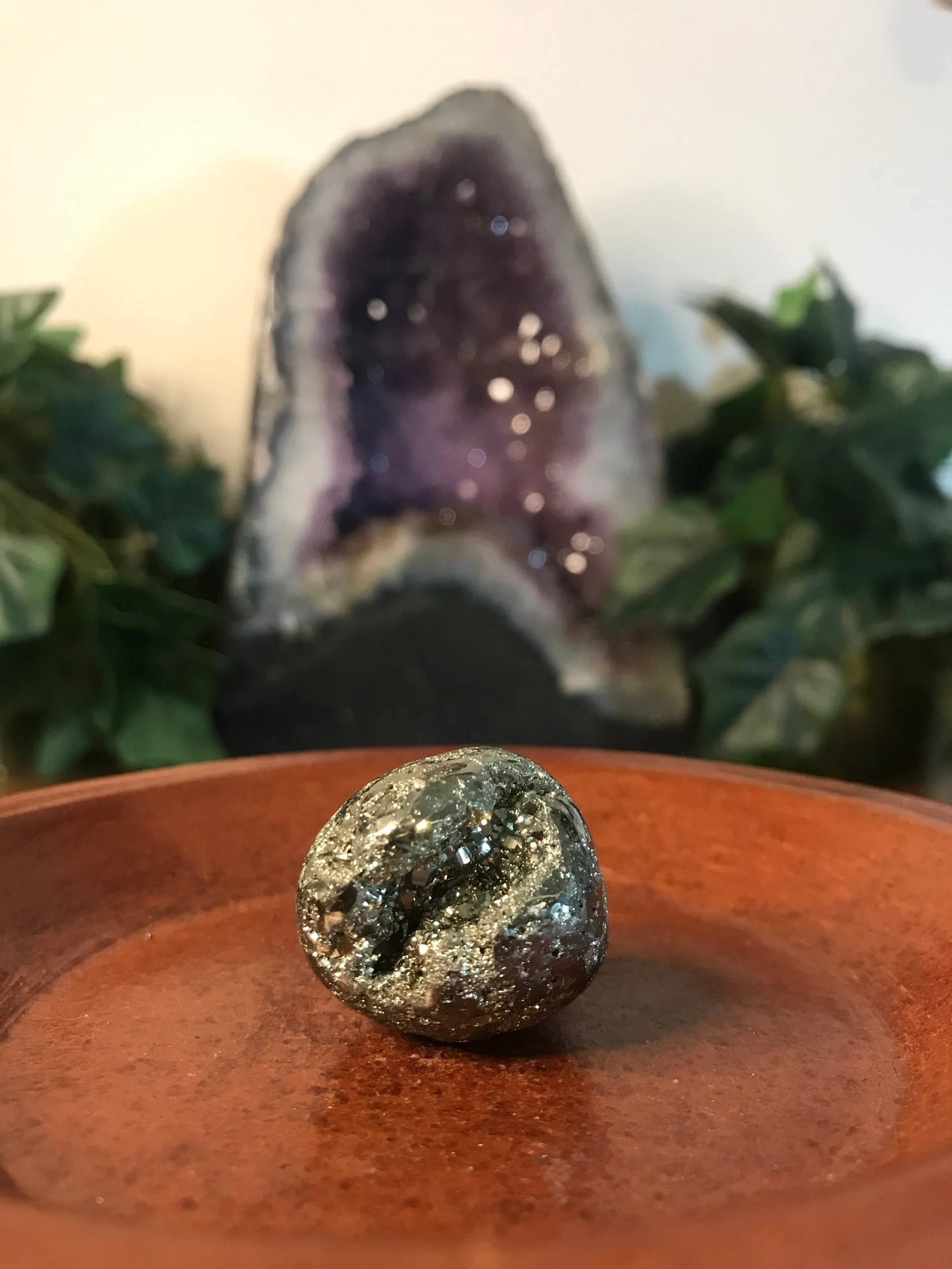 Pyrite Tumbled Geode
