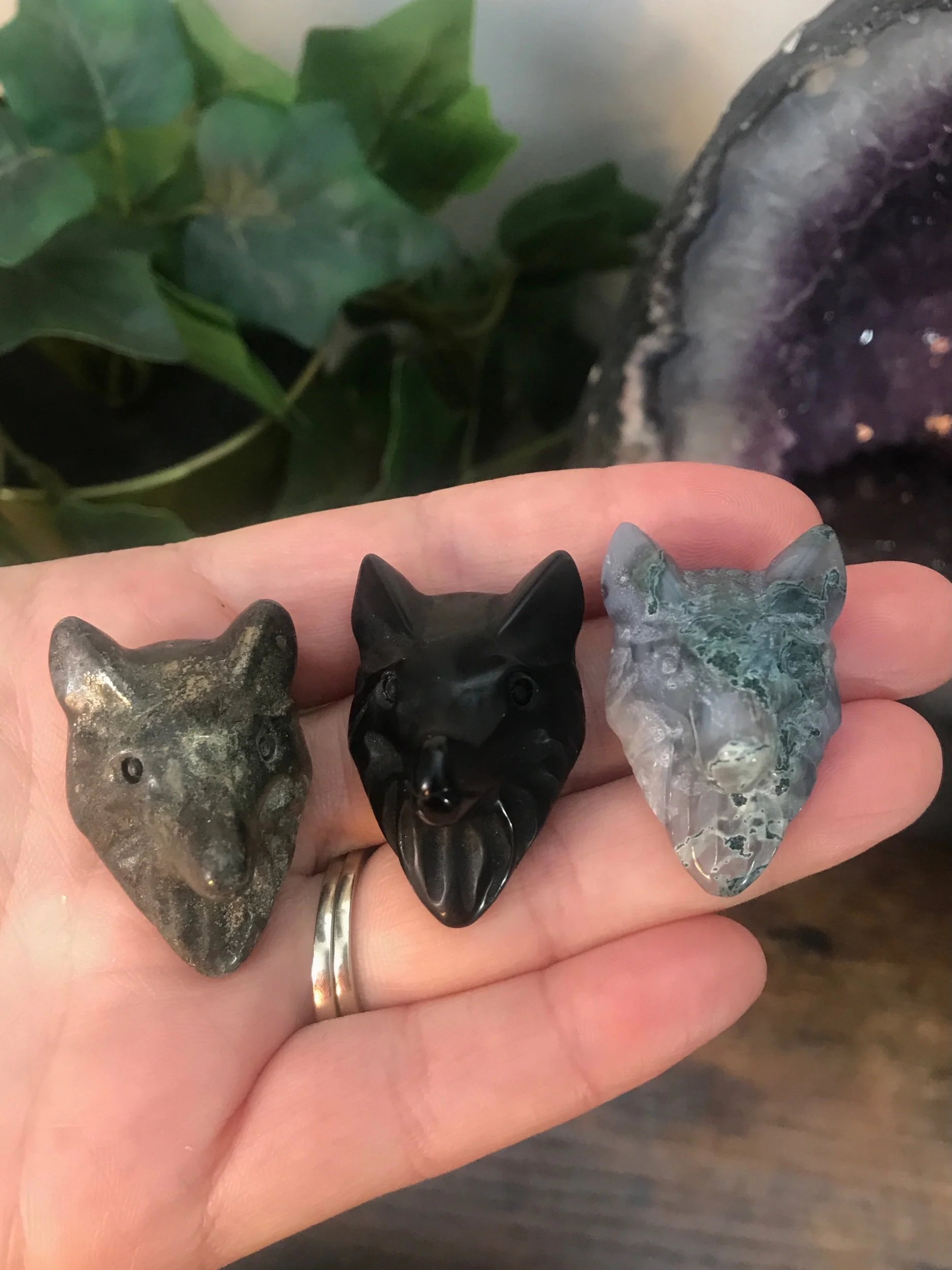 Wolf Head Carvings