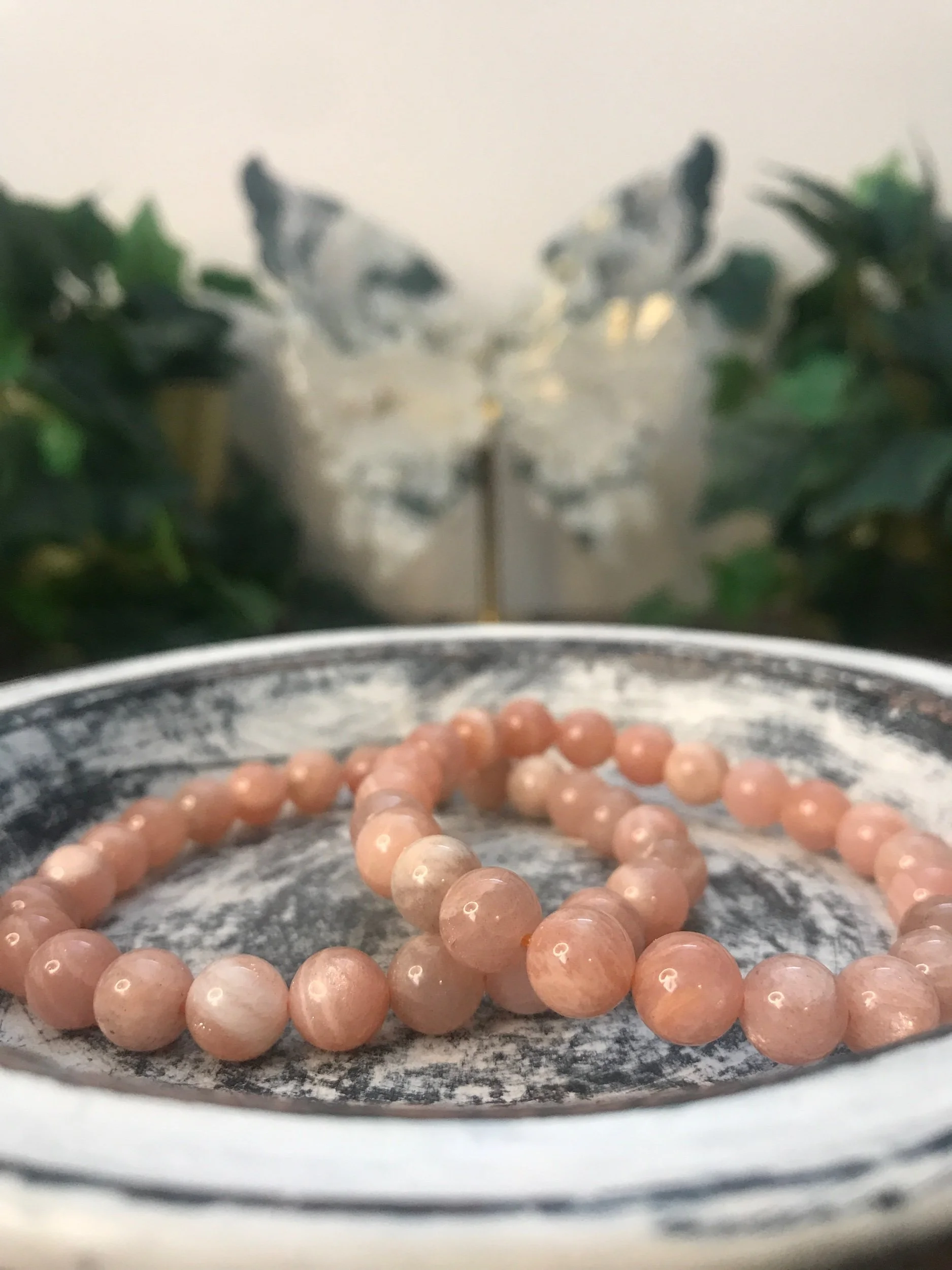 Peach Moonstone & Sunstone Bracelet