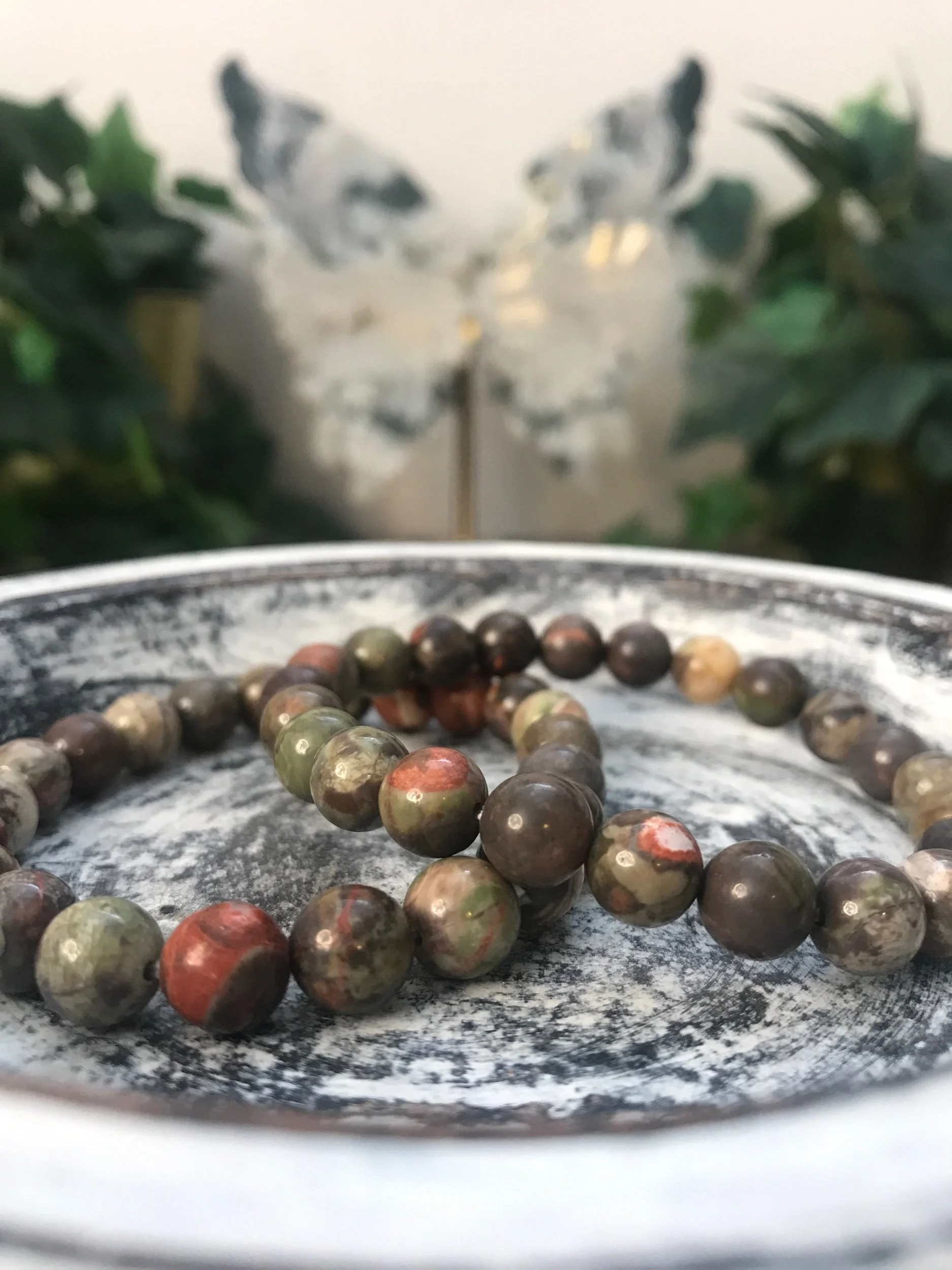 Money Agate 8mm Bracelet