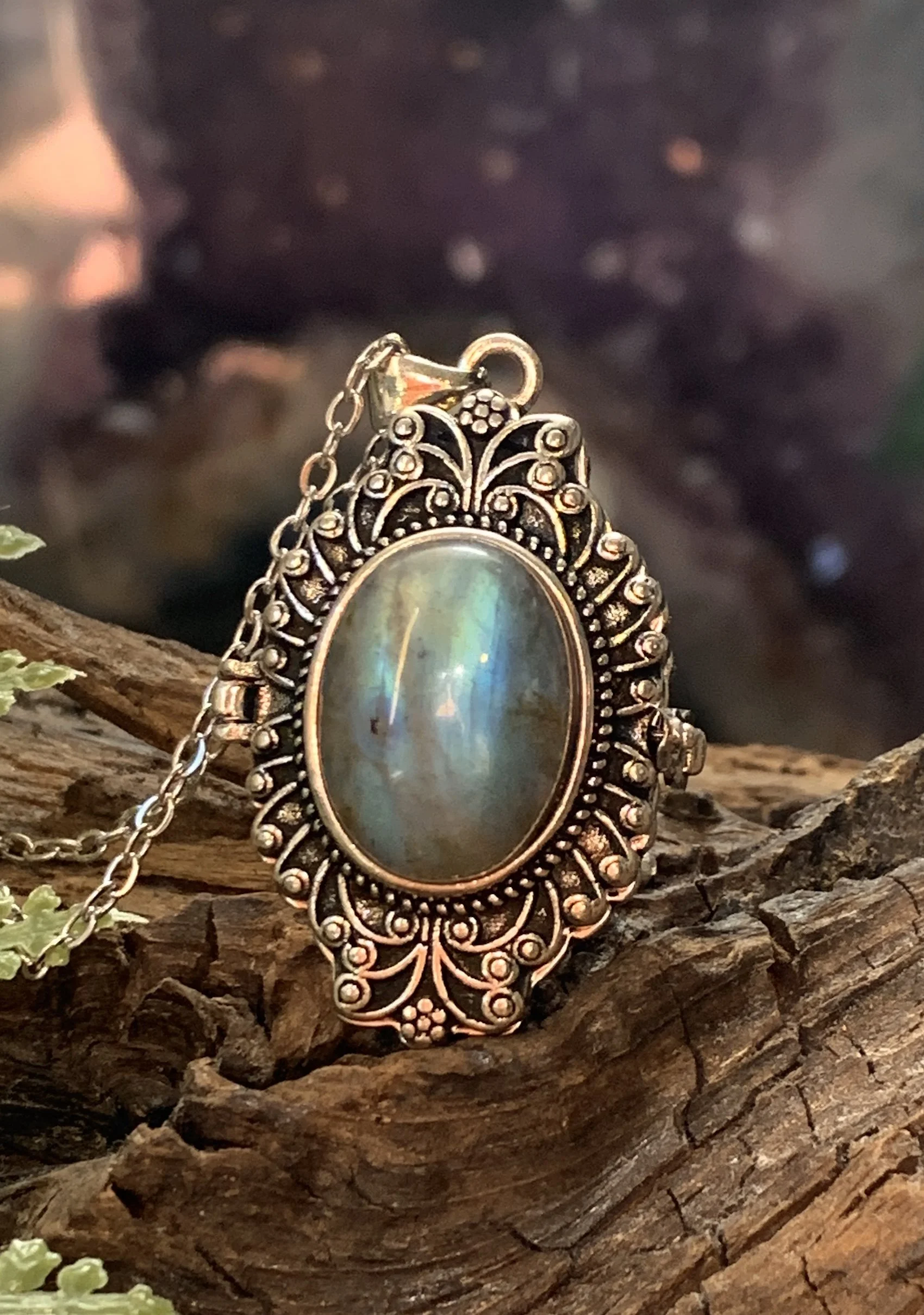 Labradorite Locket Necklace